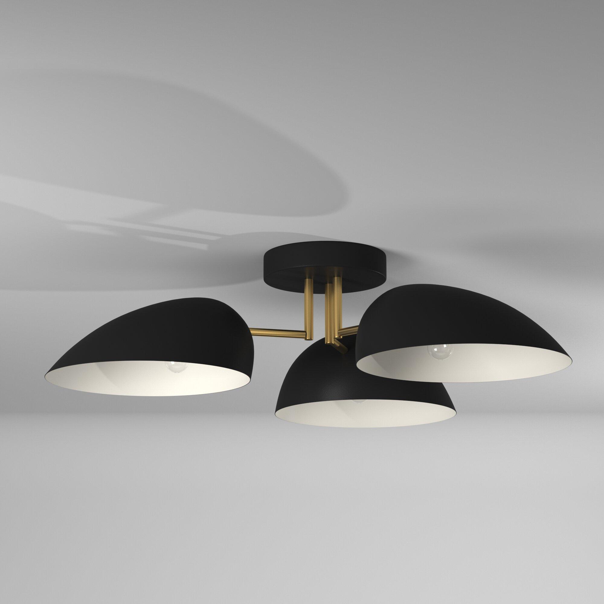 Midnight Black 3-Light Flush Mount Ceiling Fixture by Ellen DeGeneres