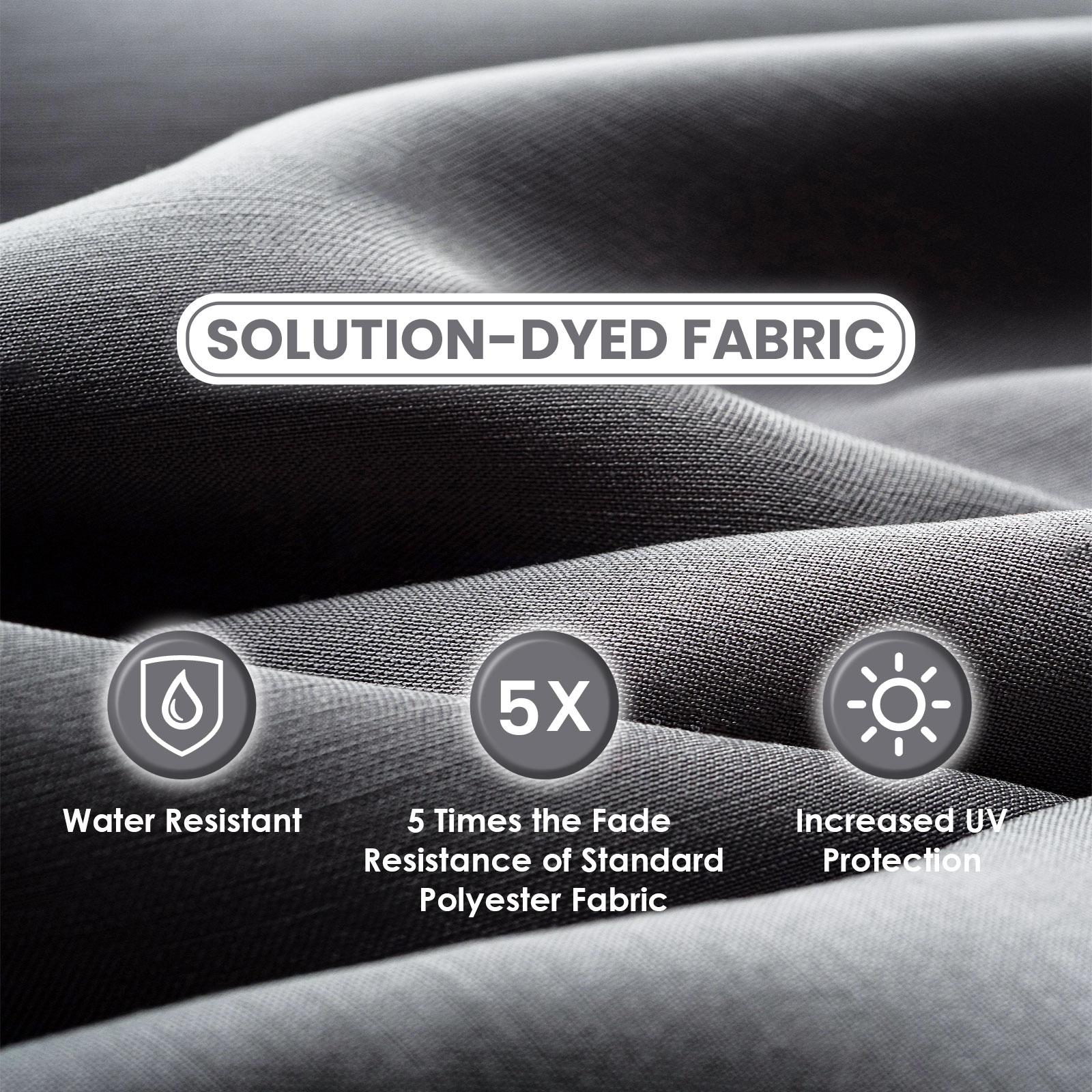 Sun-Ray 6.6x10 FT Rectangular Patio Umbrella with Push-Button Tilt and Hand Crank Canopy Lift, Table Umbrella with Solution Dyed Navy Fabric for Porch, Deck, Garden, and Swimming Pool, Grey