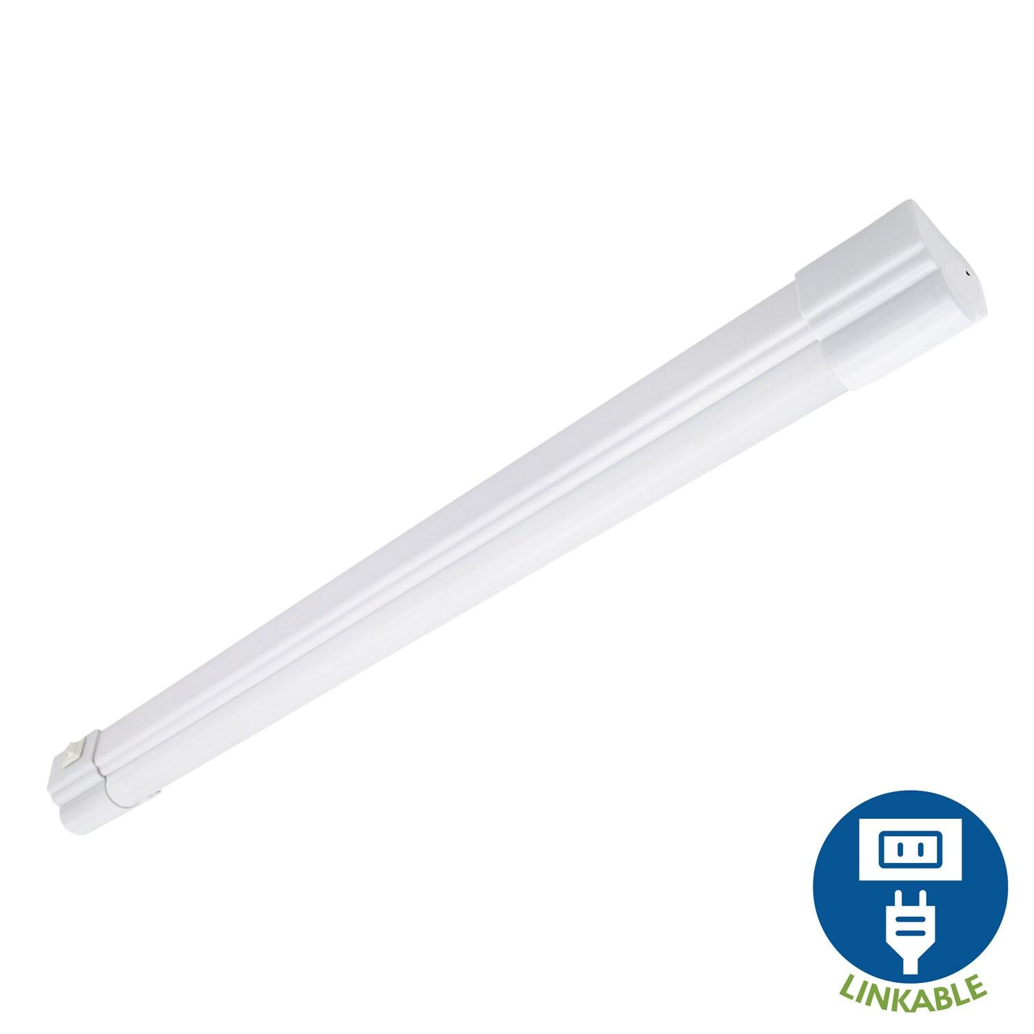 Maxxima 18 in. LED Under Cabinet Light, Linkable, 900 Lumens, 3000K Warm White, White, on/off Switch