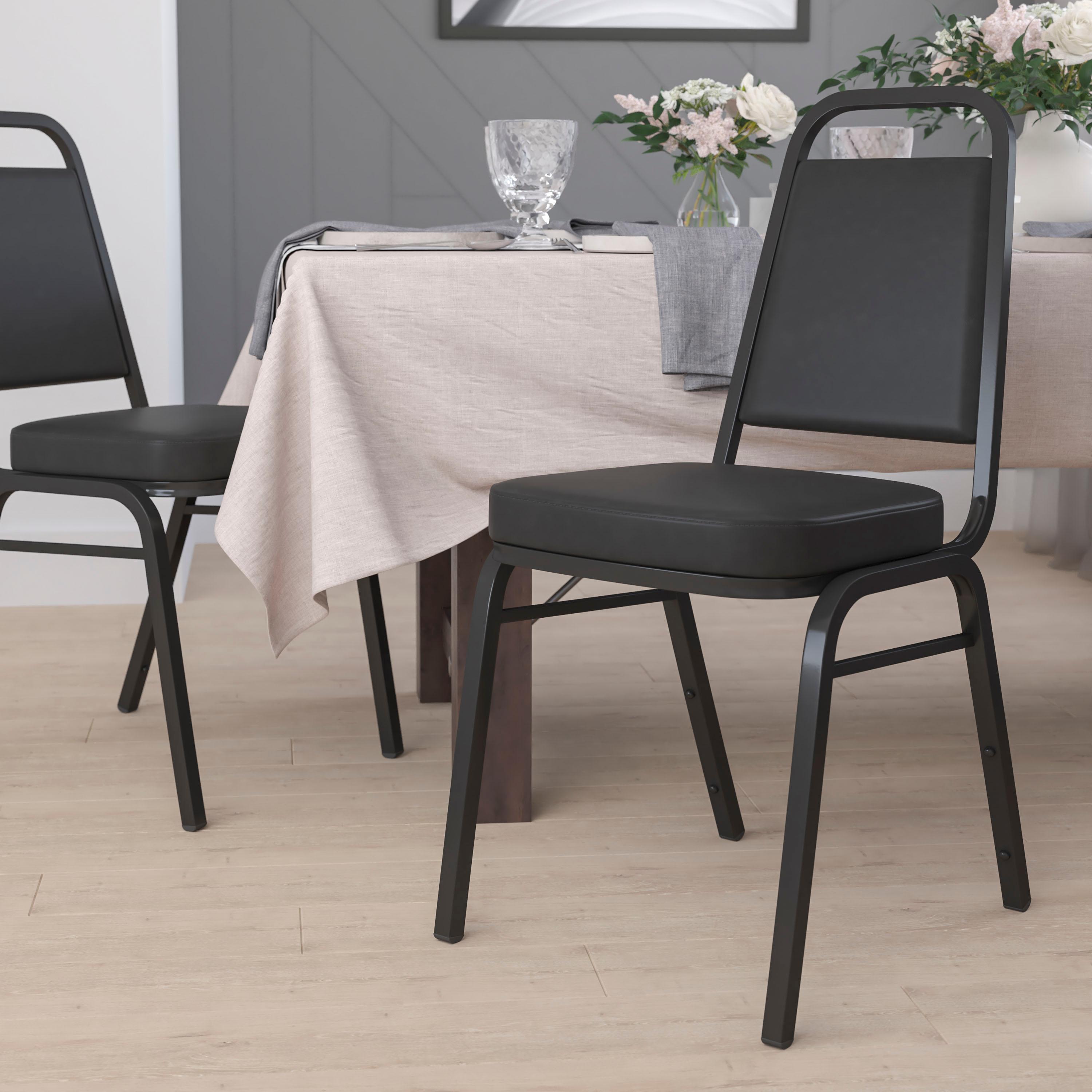 Amaya Trapezoidal Back Stacking Banquet Chair with 2.5" Thick Seat