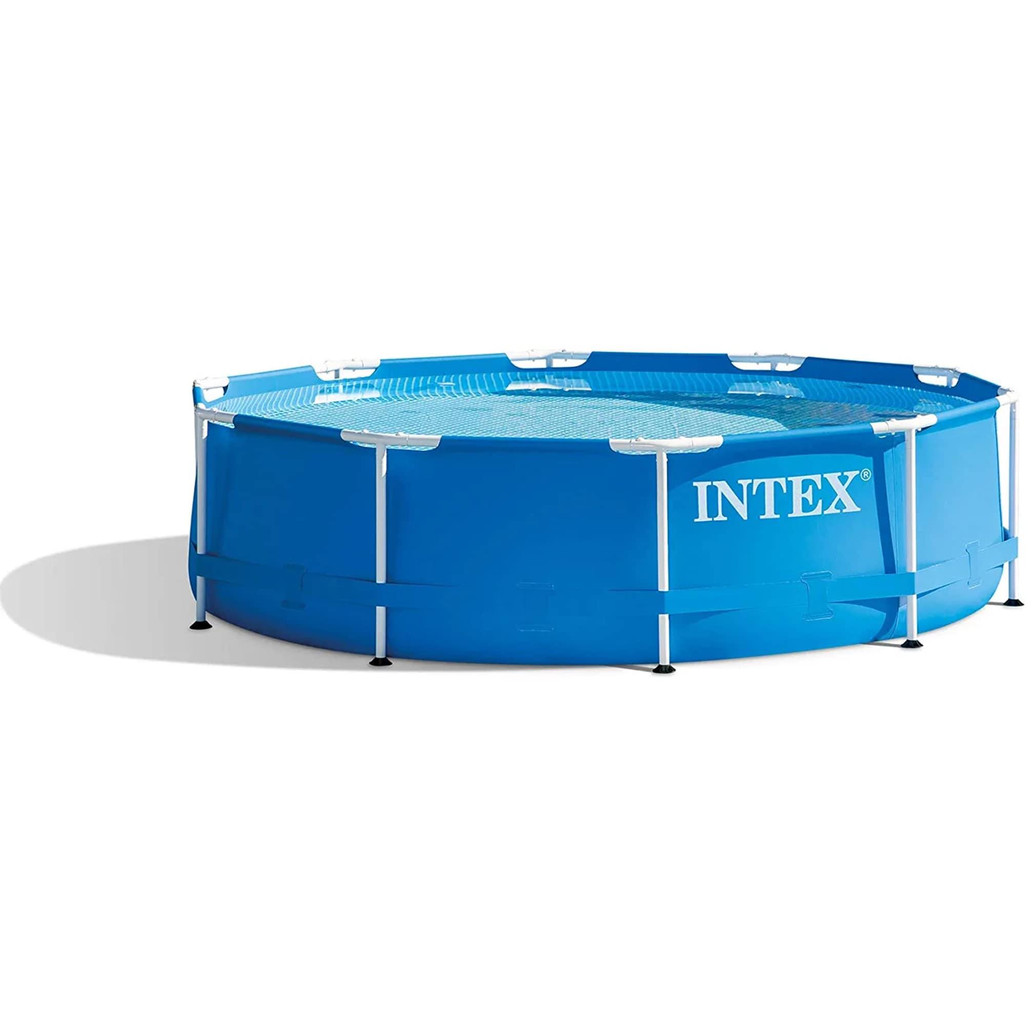 Intex Intex 10ft x 30in Round Metal Frame Above Ground Swimming Pool w/Filter Pump