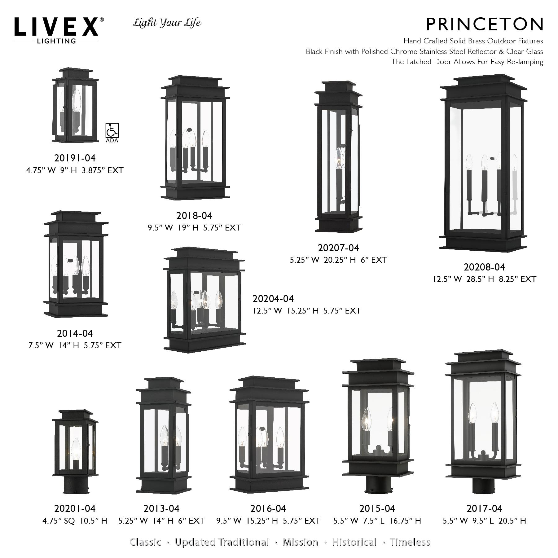 Livex Lighting Princeton 3 - Light Wall Light in  Black