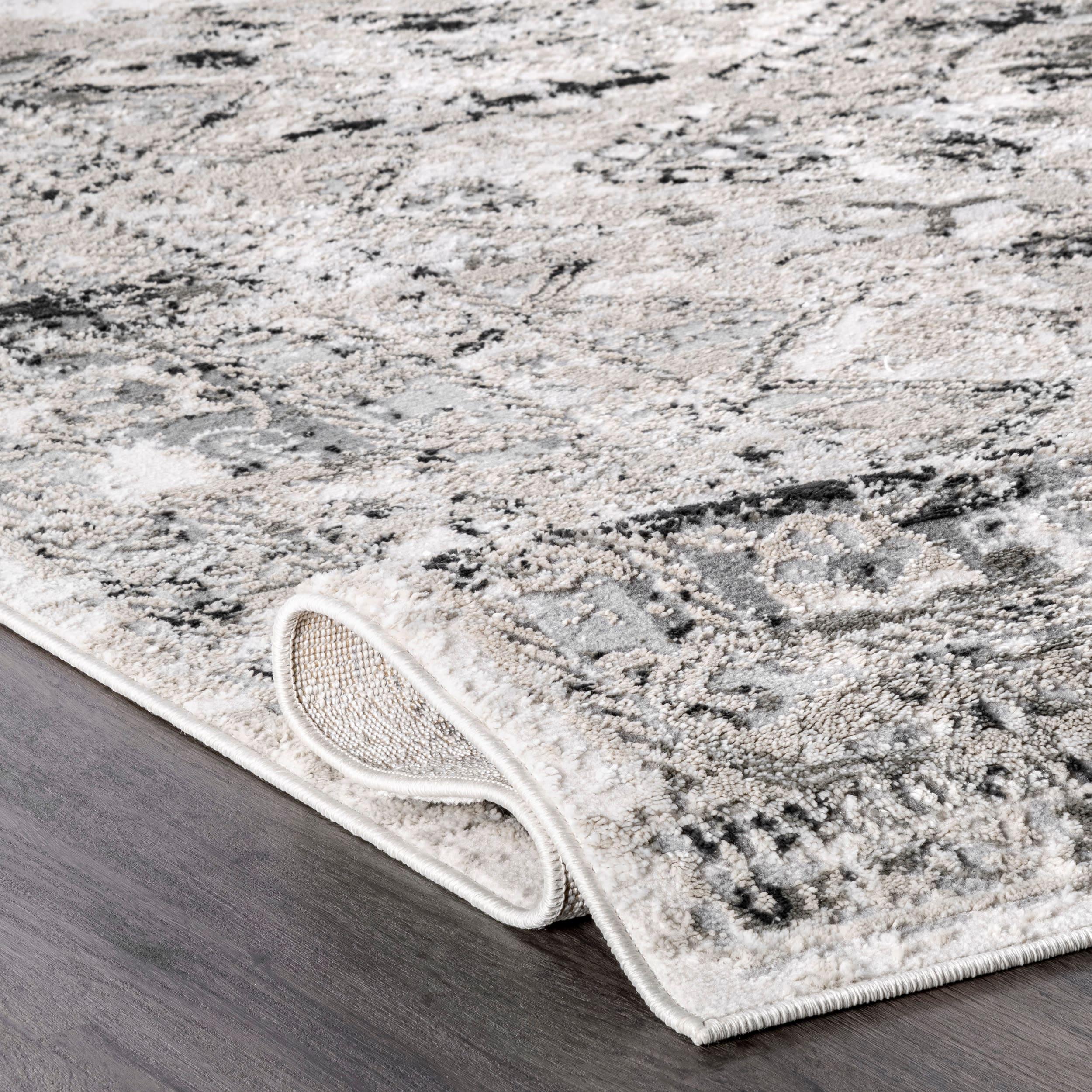 Nuloom Madisson Medallion 4x6 Indoor Area Rug for Living Room Bedroom Dining Room Kitchen, Grey/Ivory