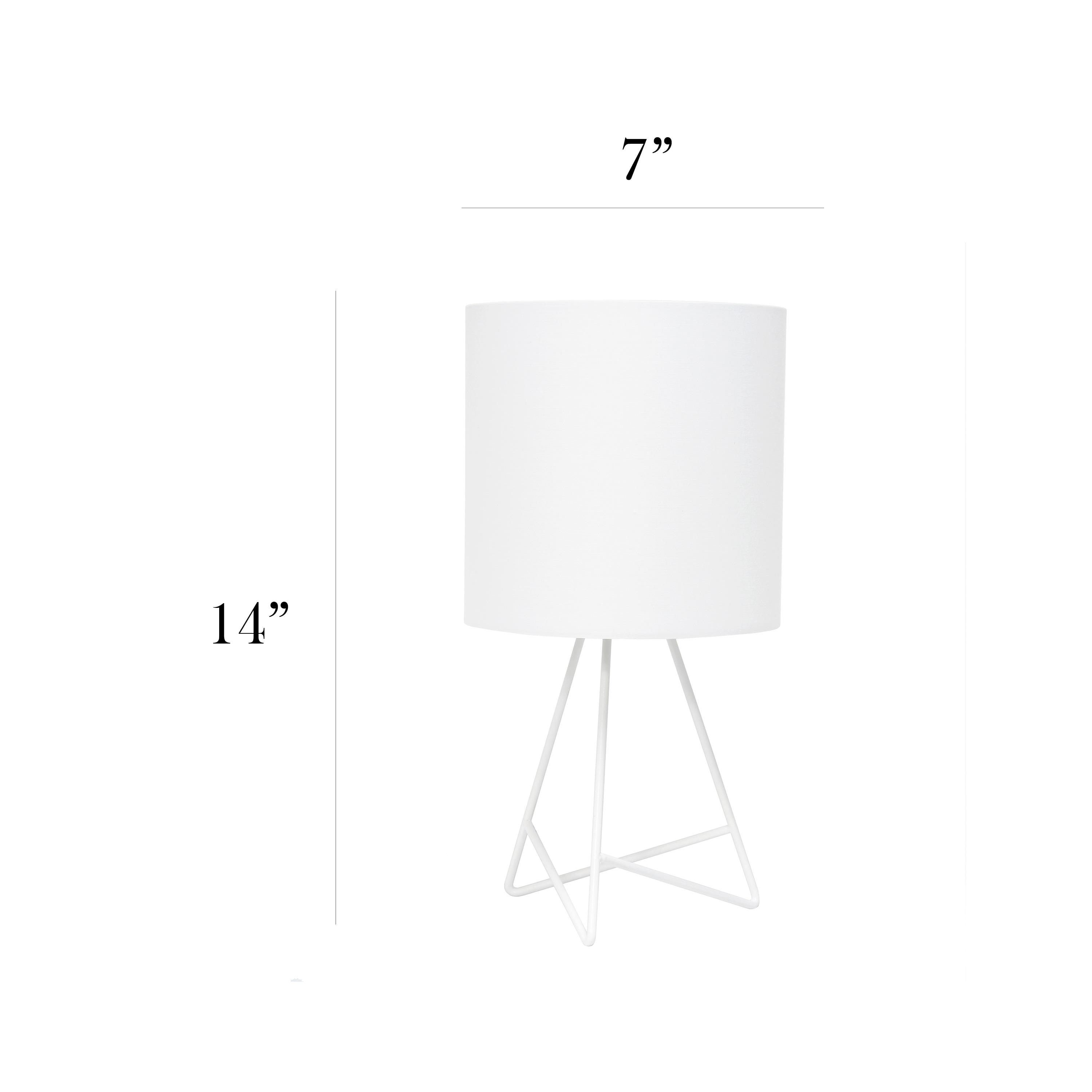 Down To The Wire Table Lamp with Fabric Shade White - Simple Designs: Modern Nightstand Light, ETL Listed