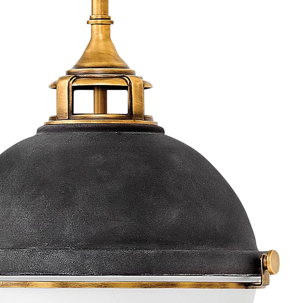 2 Light Small Pendant In Traditional-Industrial Style 13.5 Inches Wide By 14.5 Inches High-Aged Zinc Finish Hinkley Lighting 4834Dz