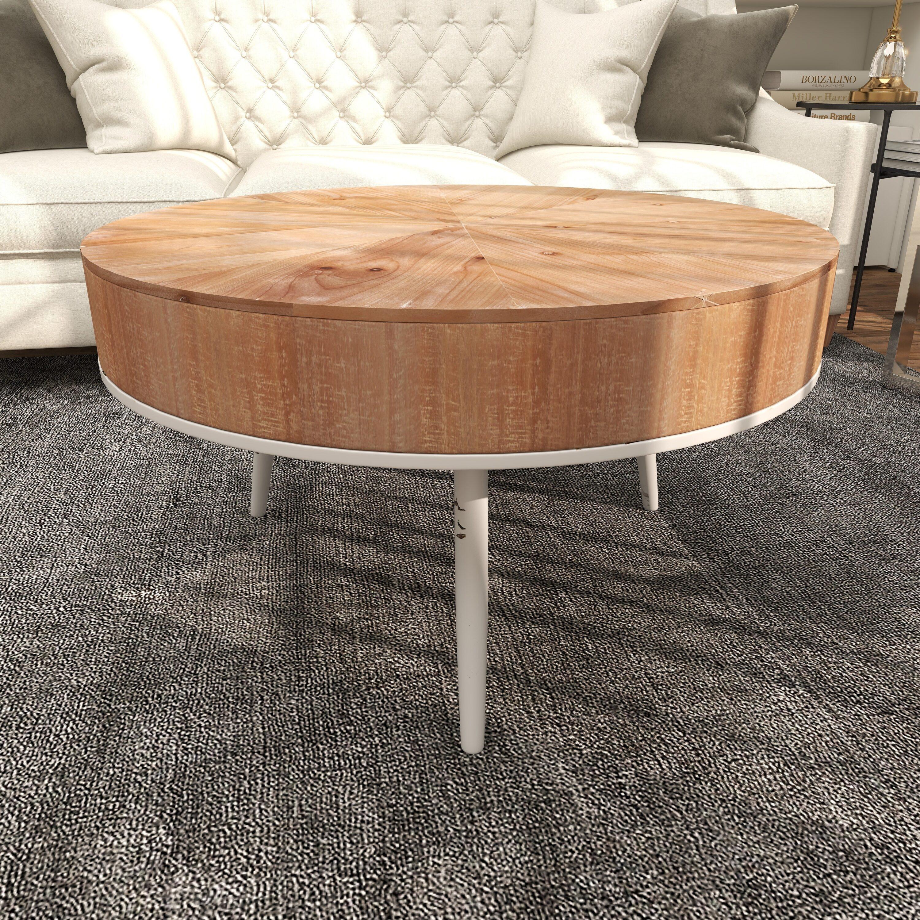 Modern Wood and Iron Coffee Table Natural Brown - Olivia & May