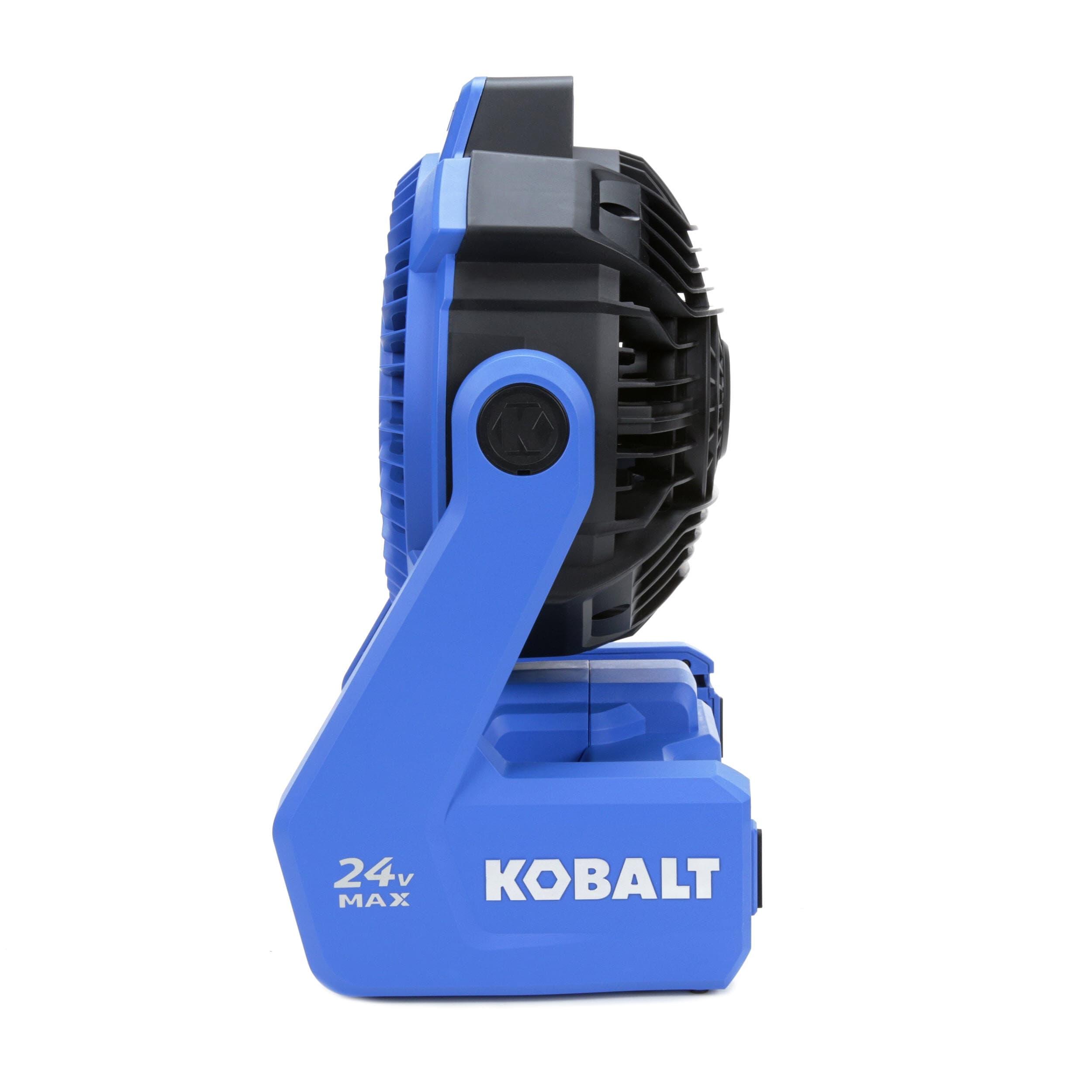 Kobalt 7-in 24 -Volt 5 -Speed High Velocity Indoor/Outdoor Blue Personal Fan