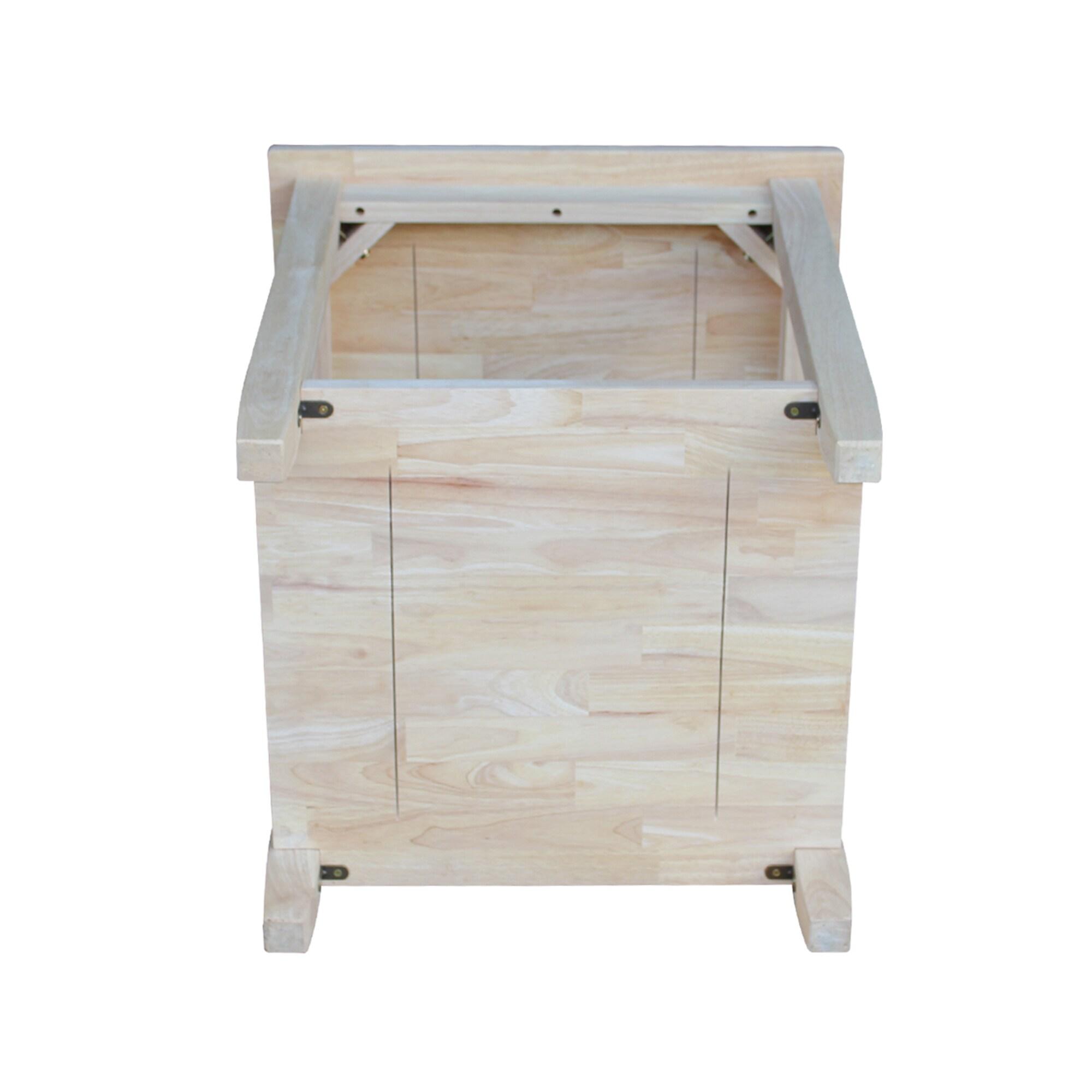 Solano End Table - International Concepts: Hardwood, Square, Shelf Storage, for Bedroom & Entryway