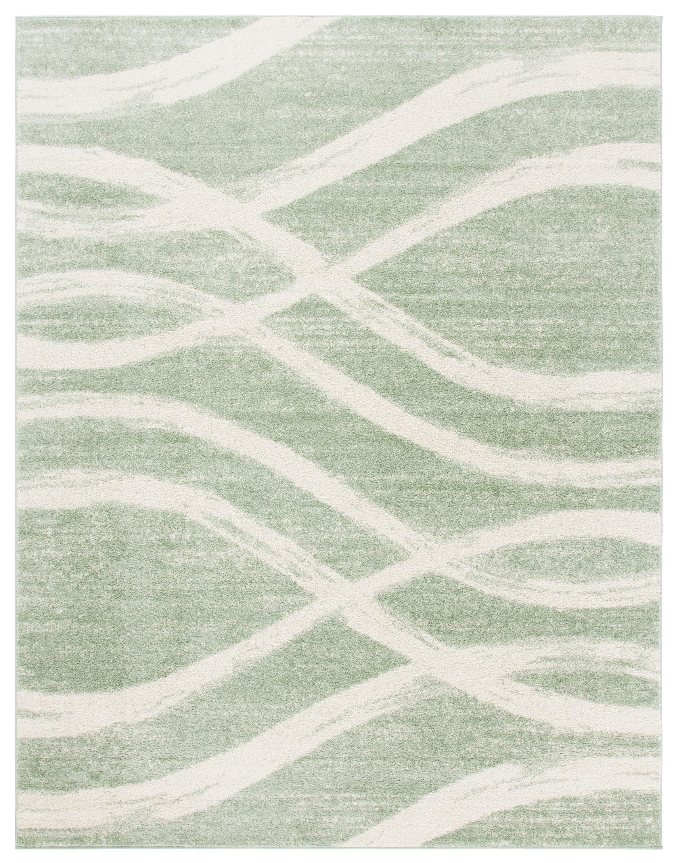 SAFAVIEH Adirondack Isidor Geometric Area Rug, Sage/Cream, 9' x 12'