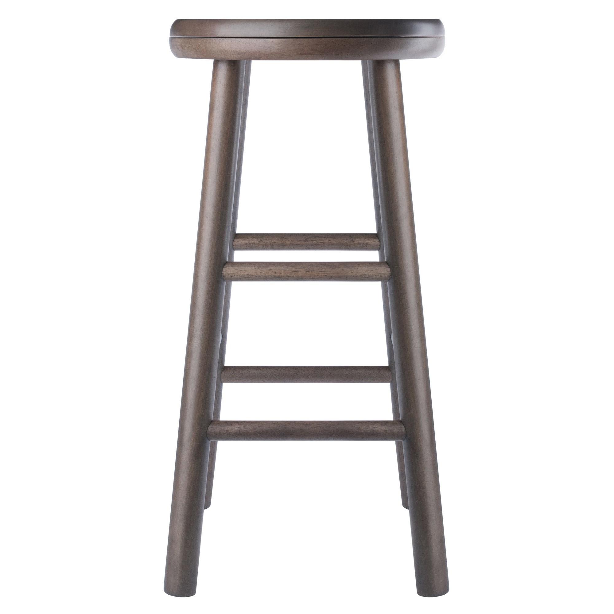 25.31" 2pc Shelby Swivel Seat Counter Height Barstools Gray - Winsome: Solid Wood, Tapered Legs