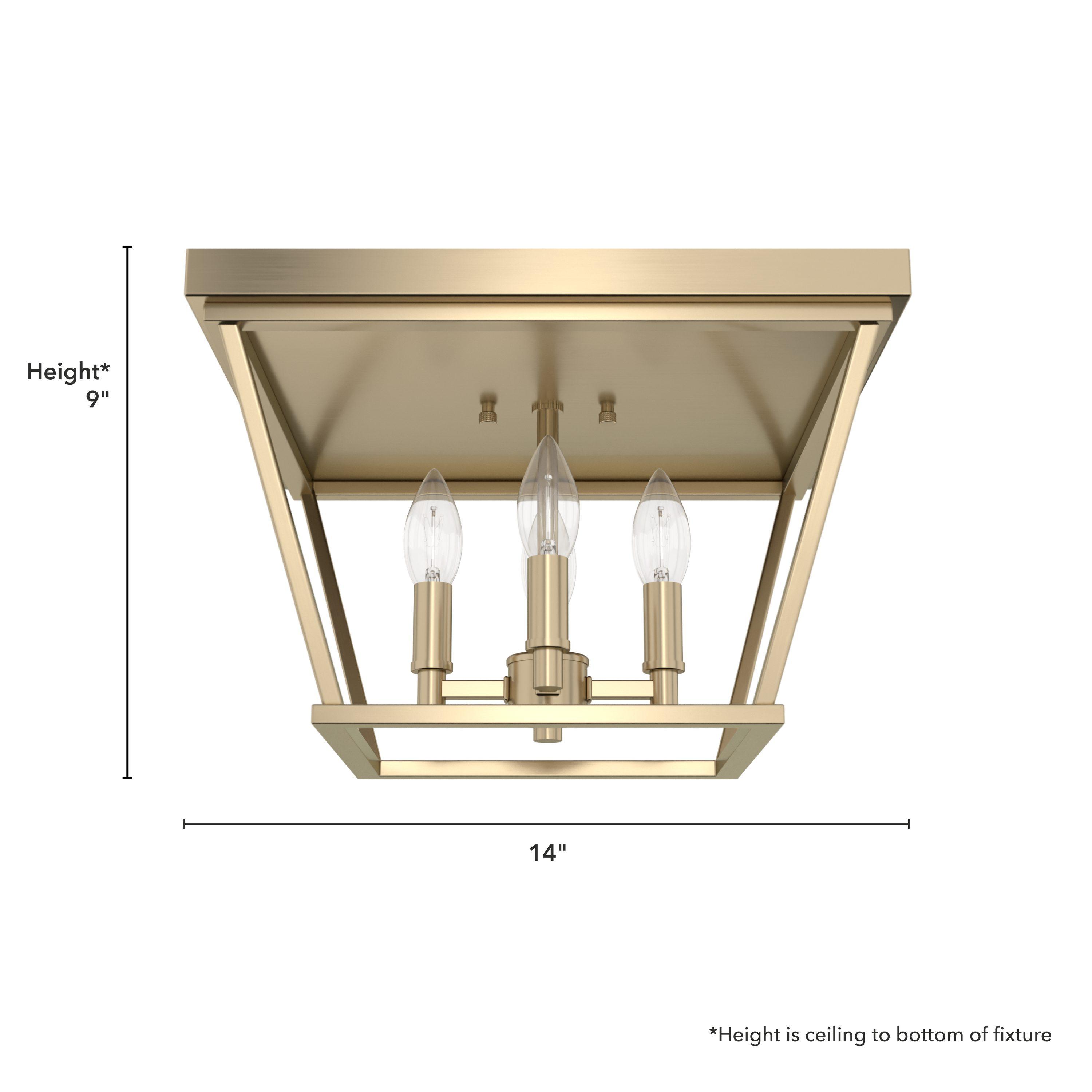 Hunter Fan Laurel Ridge 4 - Light 14'' Lantern Square / Rectangle Flush Mount