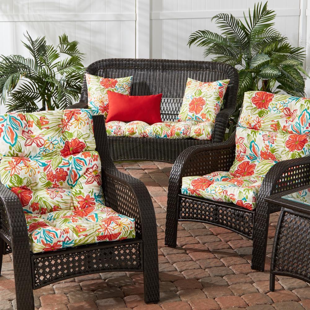 Greendale Home Fashions Breeze Floral 44 x 22 in. Outdoor High Back Chair Cushion