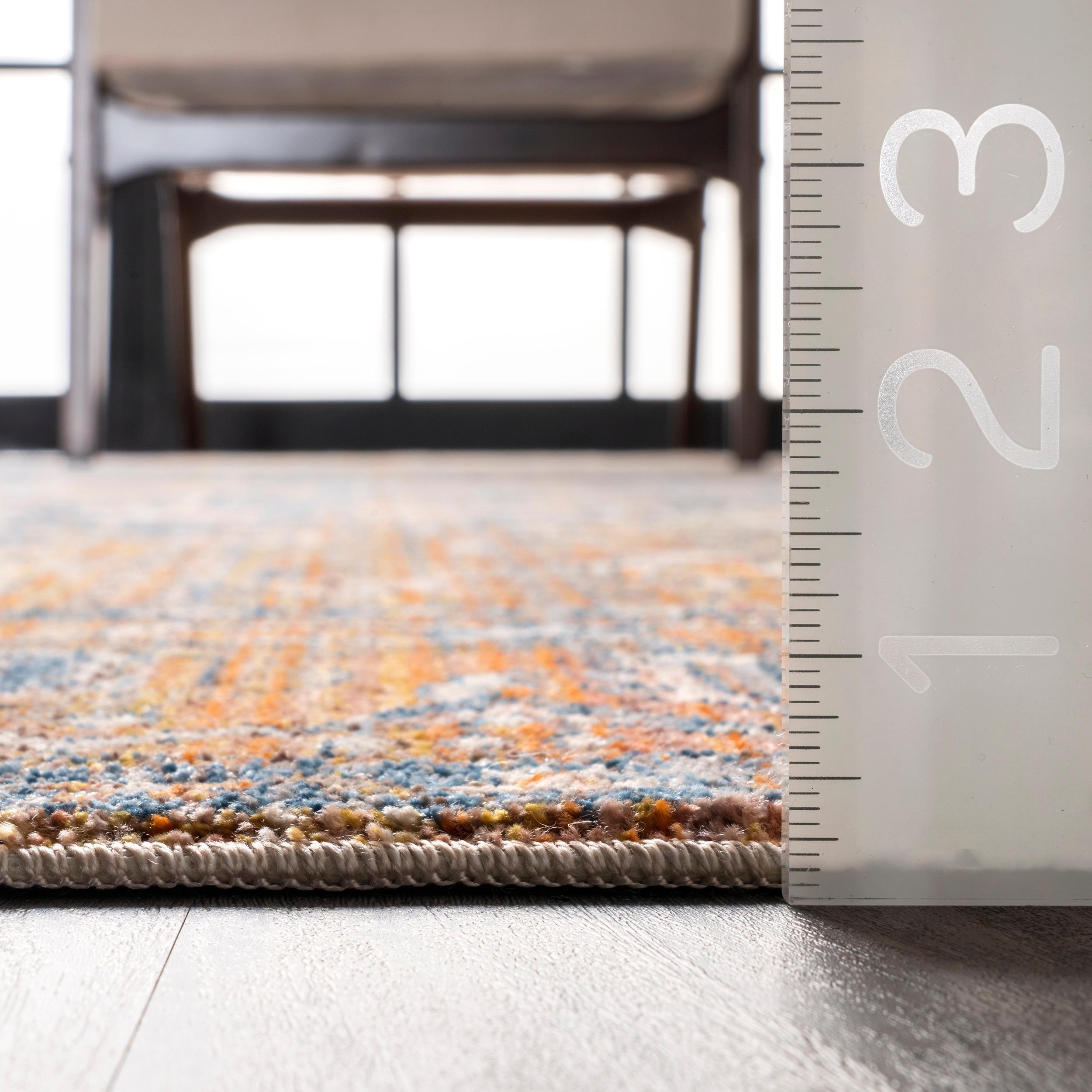 Nuloom Harriet Medallion 2x14 Runner Indoor Area Rug for Living Room Bedroom Dining Room Entryway Hallway Kitchen, Rust/Multicolor