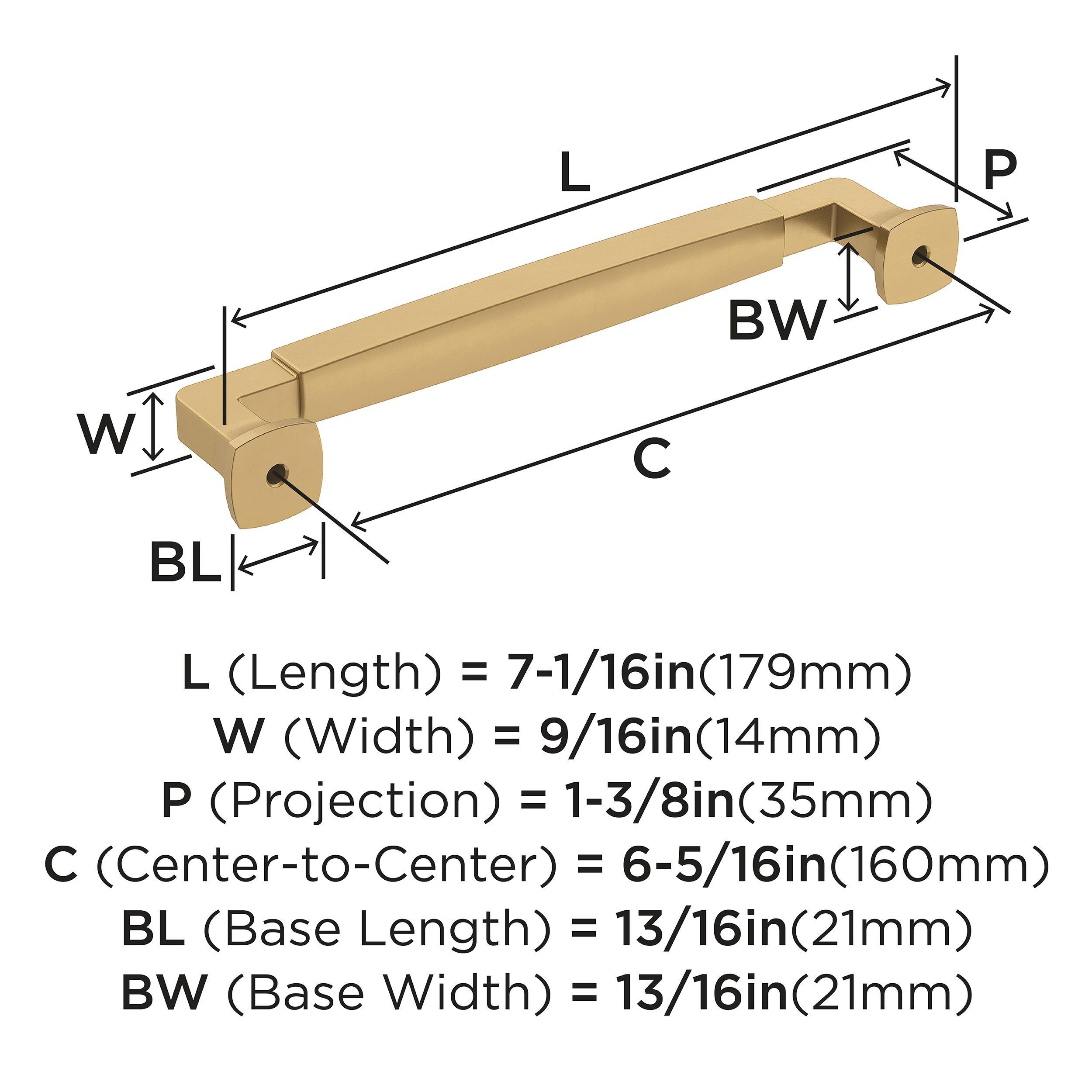 Amerock Stature 6-5/16 inch (160mm) Center-to-Center Champagne Bronze Cabinet Pull