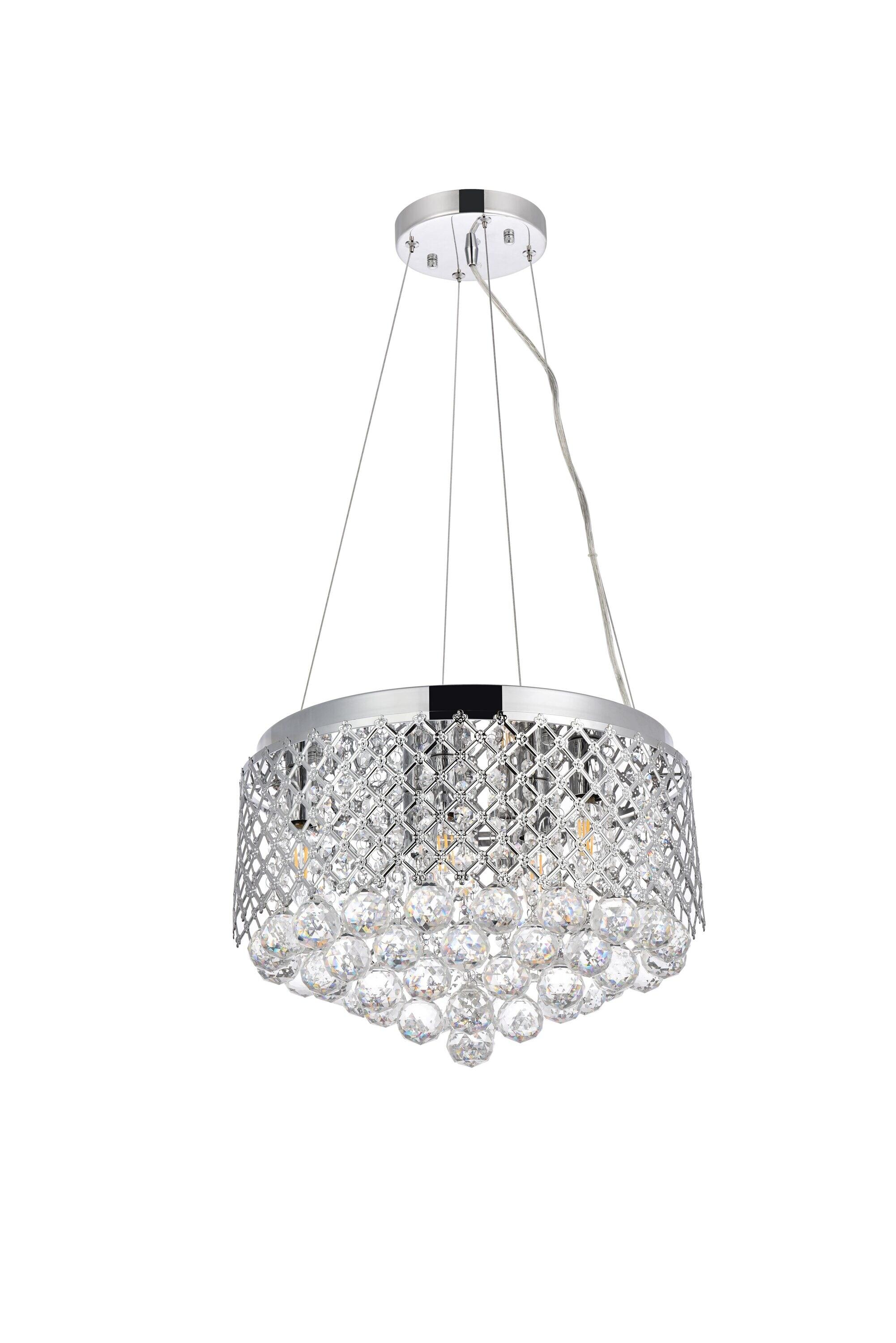 Elegant Lighting Tully 6 lights pendant in chrome