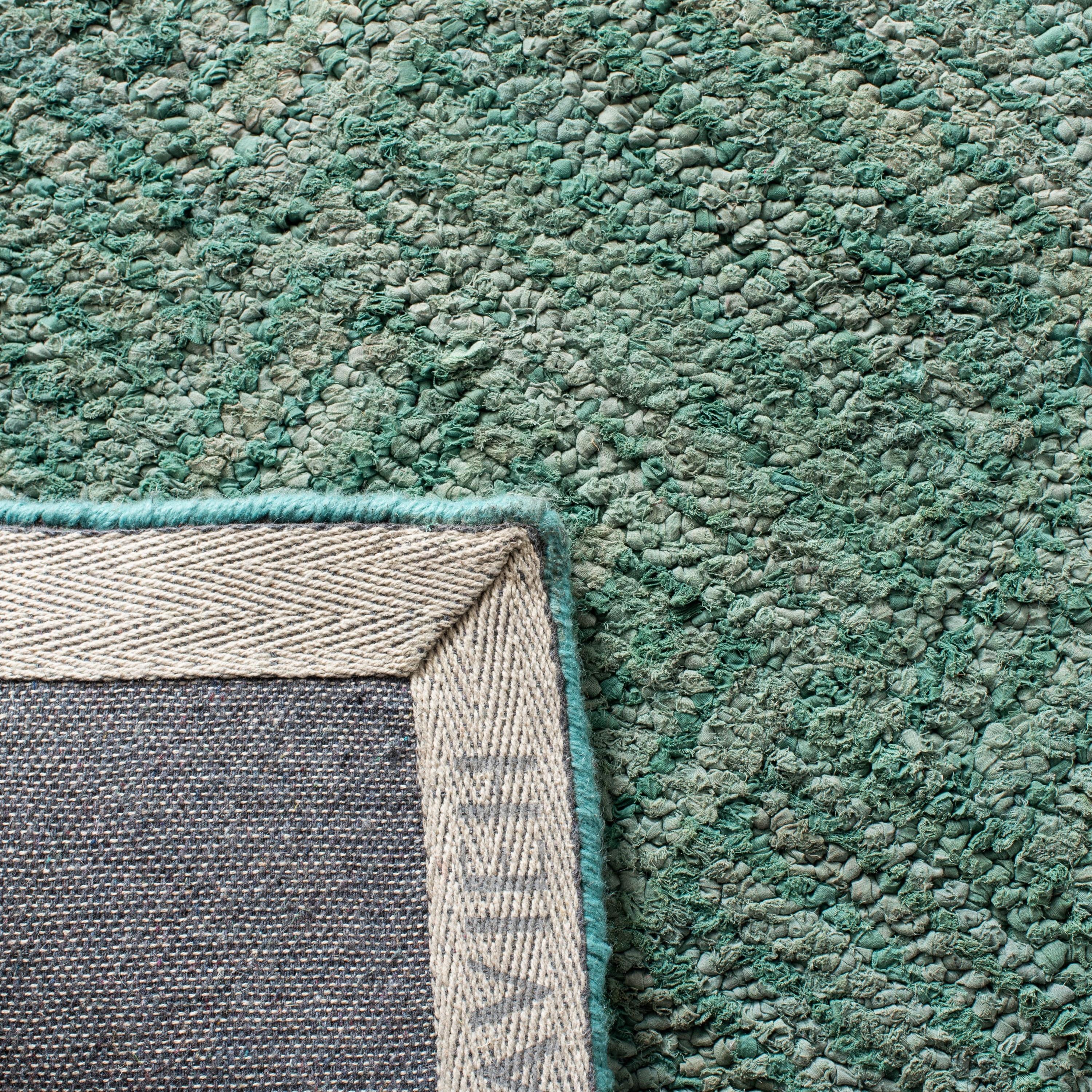 SAFAVIEH Nantucket Chadwick Geometric Cotton Area Rug, Green/Multi, 8' x 10'