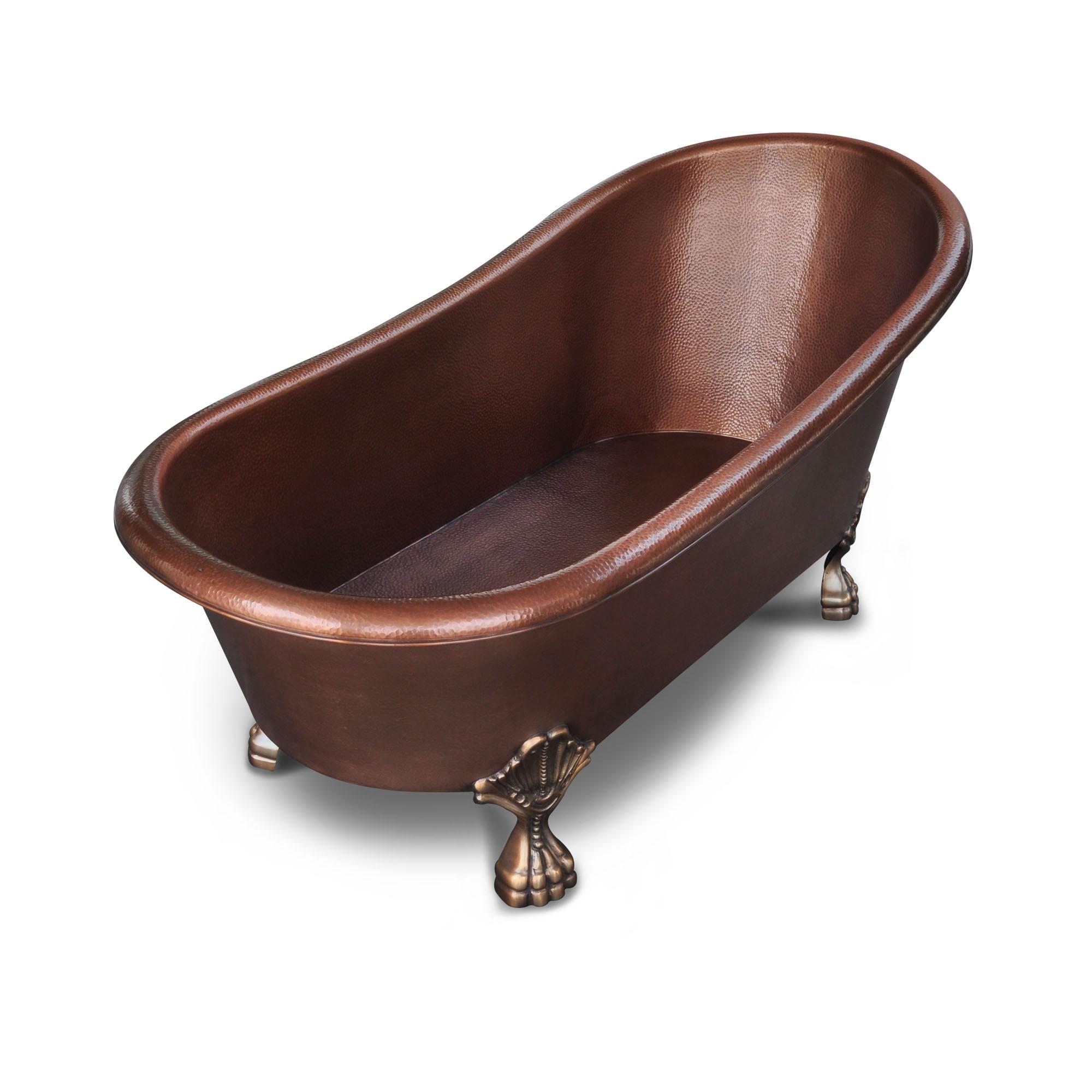Heisenberg 5'6" Copper Freestanding Clawfoot Bathtub with No Overflow