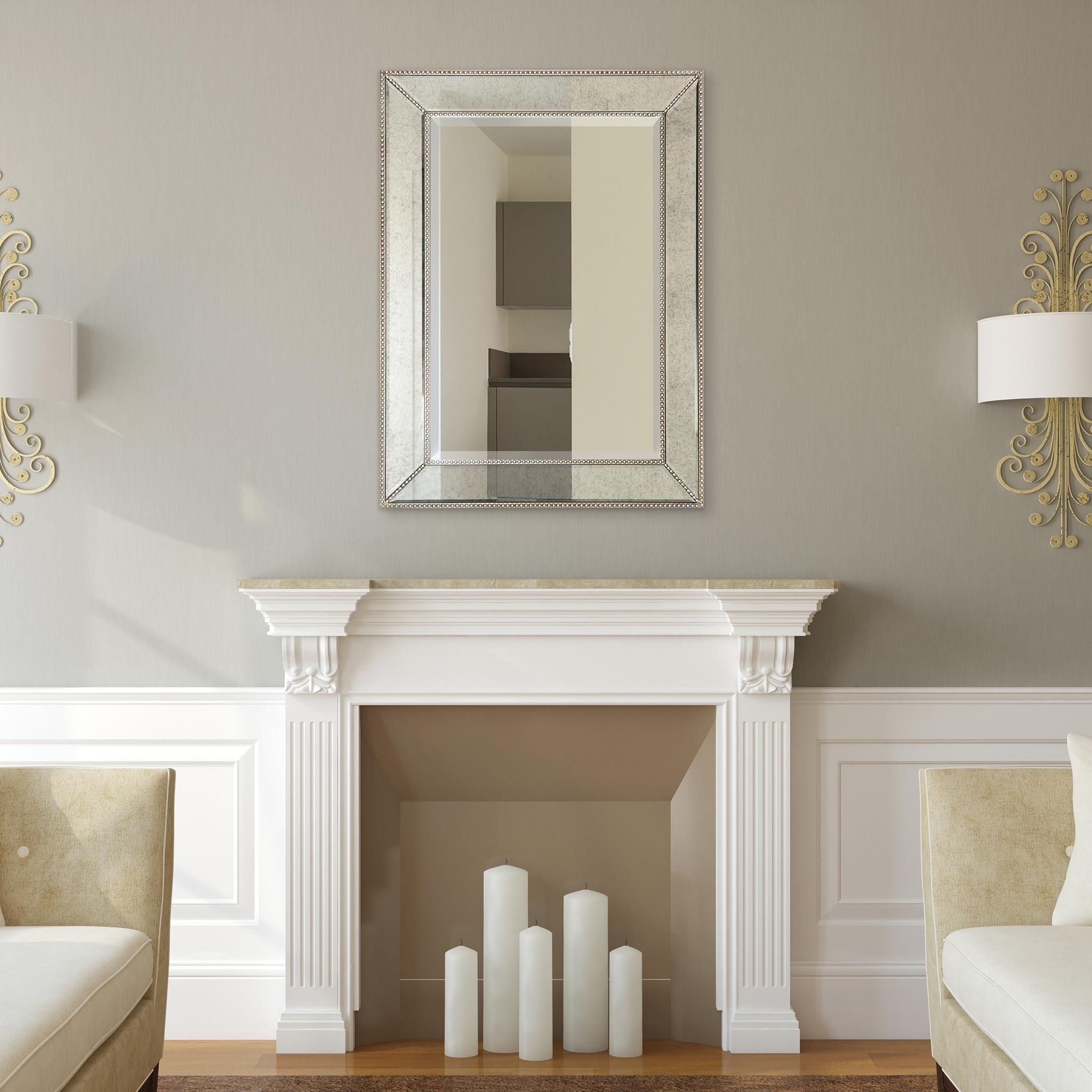 Empire Art Direct  Champagne Beed Beveled Rectangle Wall Mirror