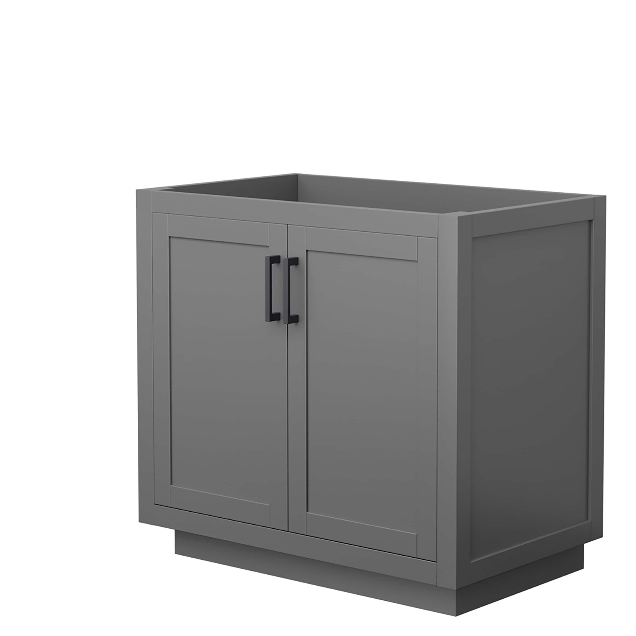 Miranda 36-Inch Dark Gray Matte Black Trim Freestanding Bathroom Vanity
