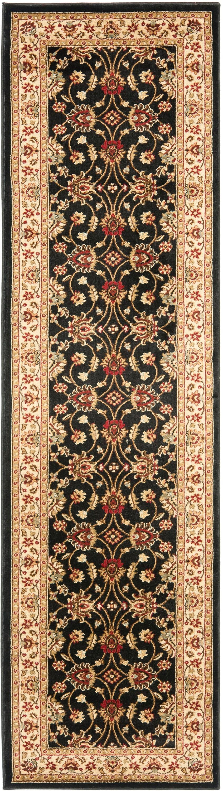 Lyndhurst LNH553 Power Loomed Runner Rug - Black/Ivory - 2'3"x16' - Safavieh.