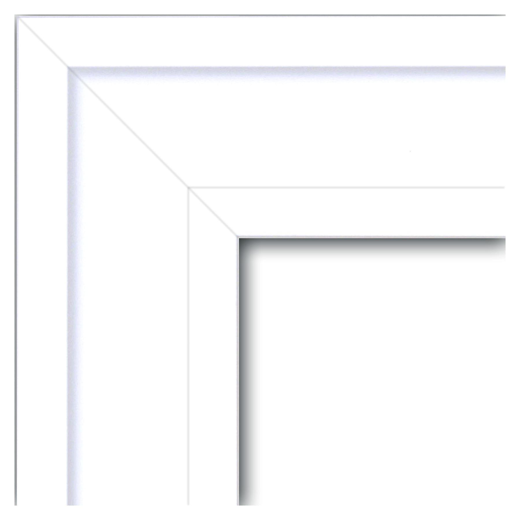 Amanti Art Beveled Wood Bathroom Wall Mirror - Craftsman White Frame Outer Size: 21 x 25 in