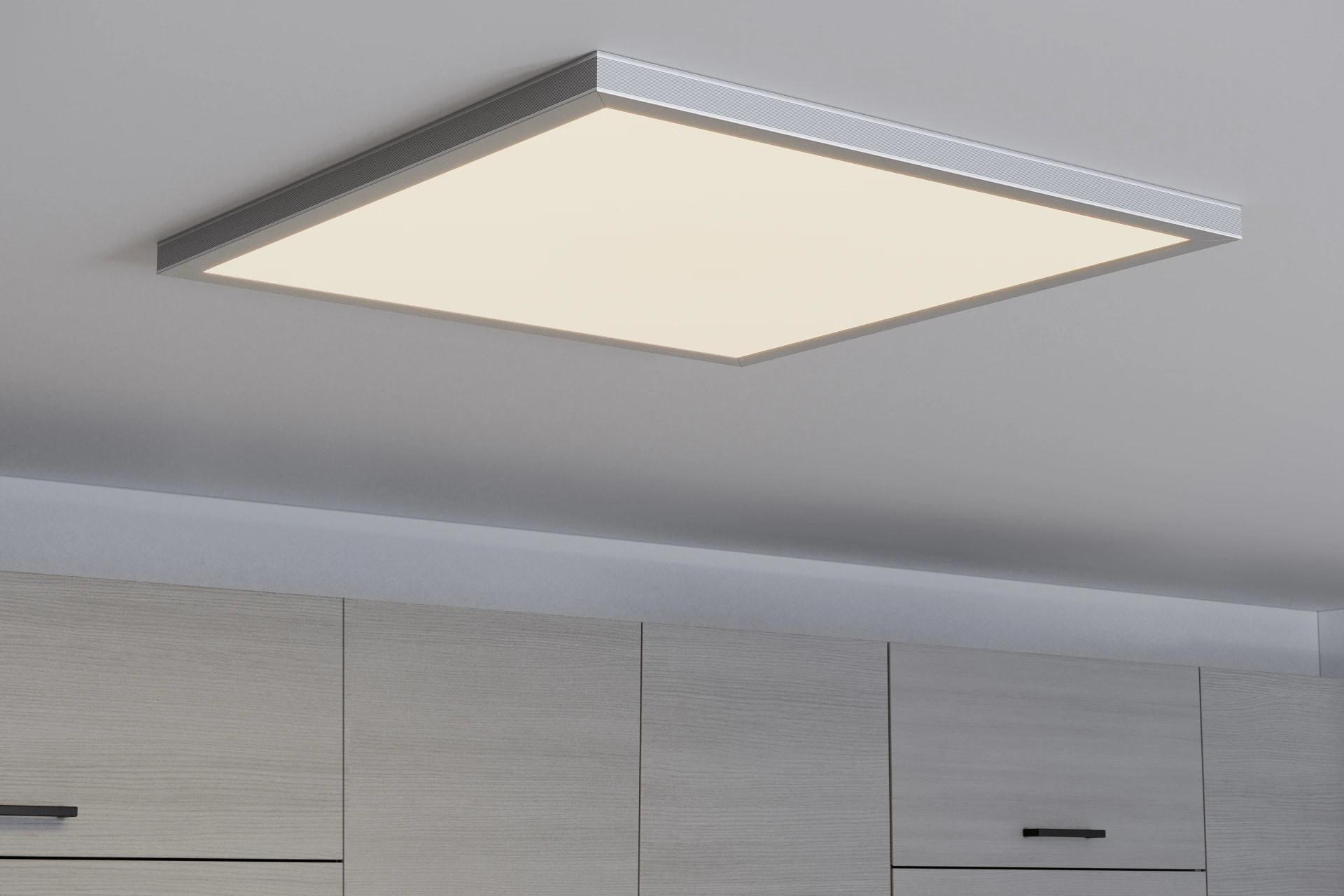 Good Earth Lighting Flat Panel 24-inch Ceiling Fixture - Nickel, Dimmable, 3800 Lumens, 5-White Selectable Color Changing Temperature, Suitable for Damp Locations, 50,000 Hour Rated Lamp Life