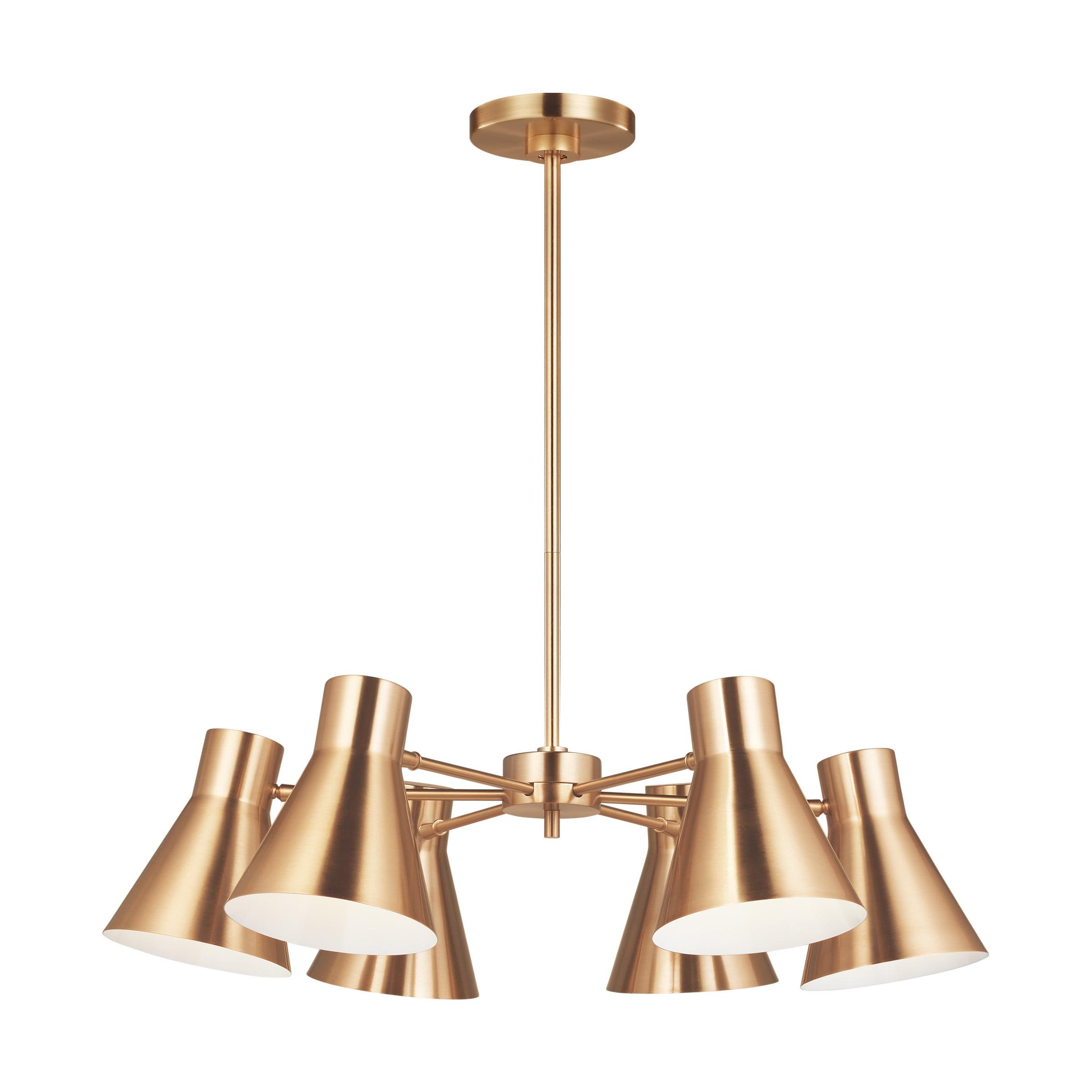 Generation Lighting Chet 6 -Light Satin Brass Modern/contemporary For Use in Dining Rooms, Foyers, Living Rooms Chandelier