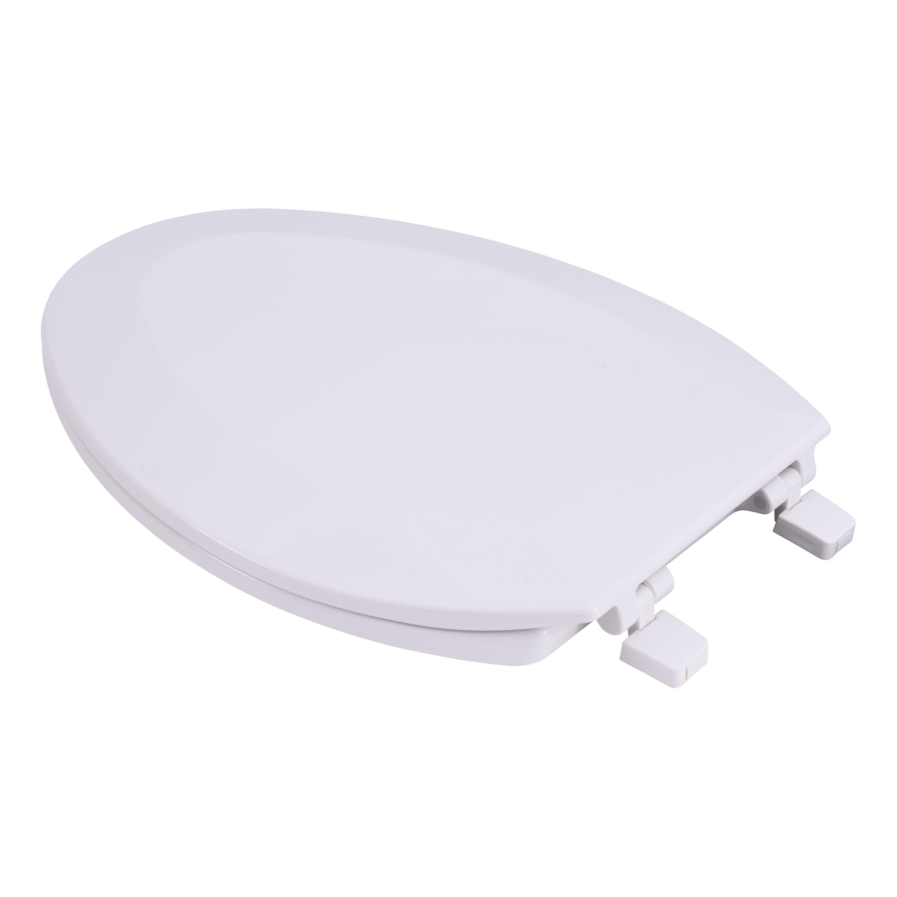 EZ-FLO 65903 Elongated Plastic Toilet Seat with Lid, White