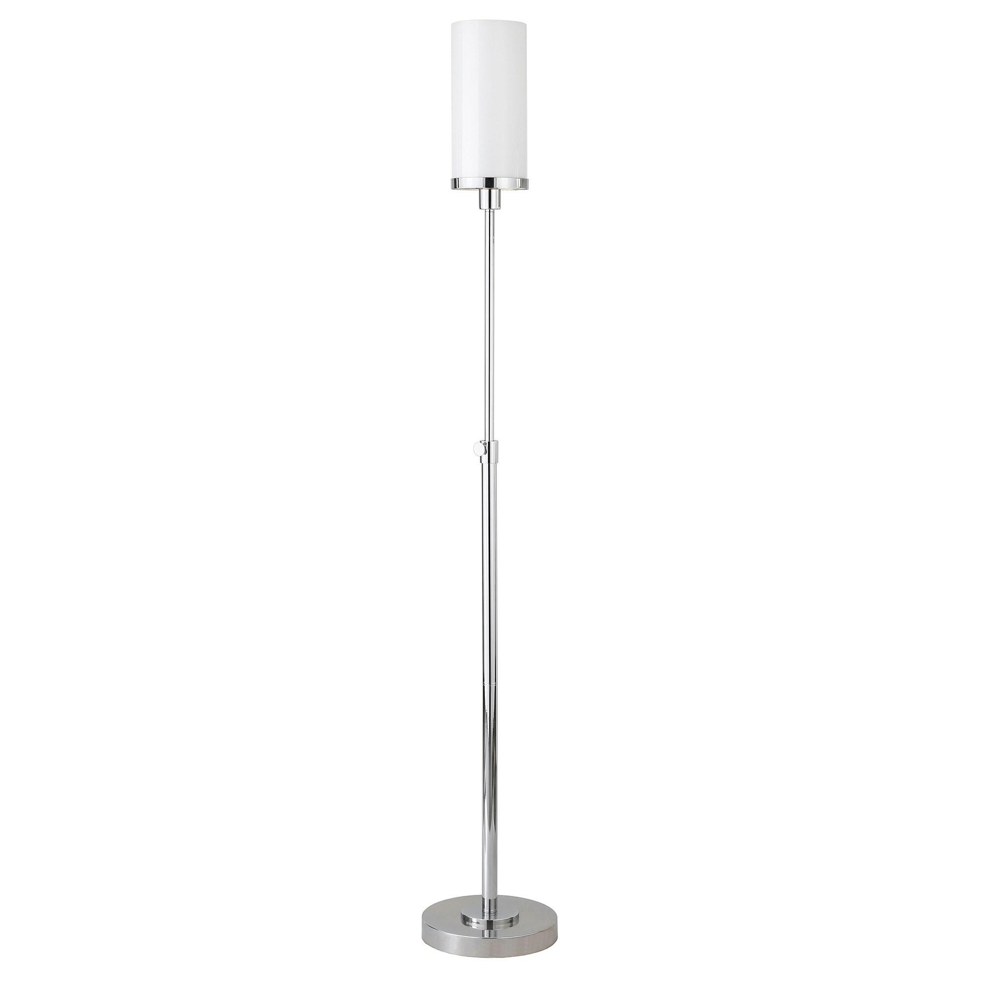 Henn&Hart 11" Polished Nickel Finish Metal/Glass Floor Lamp