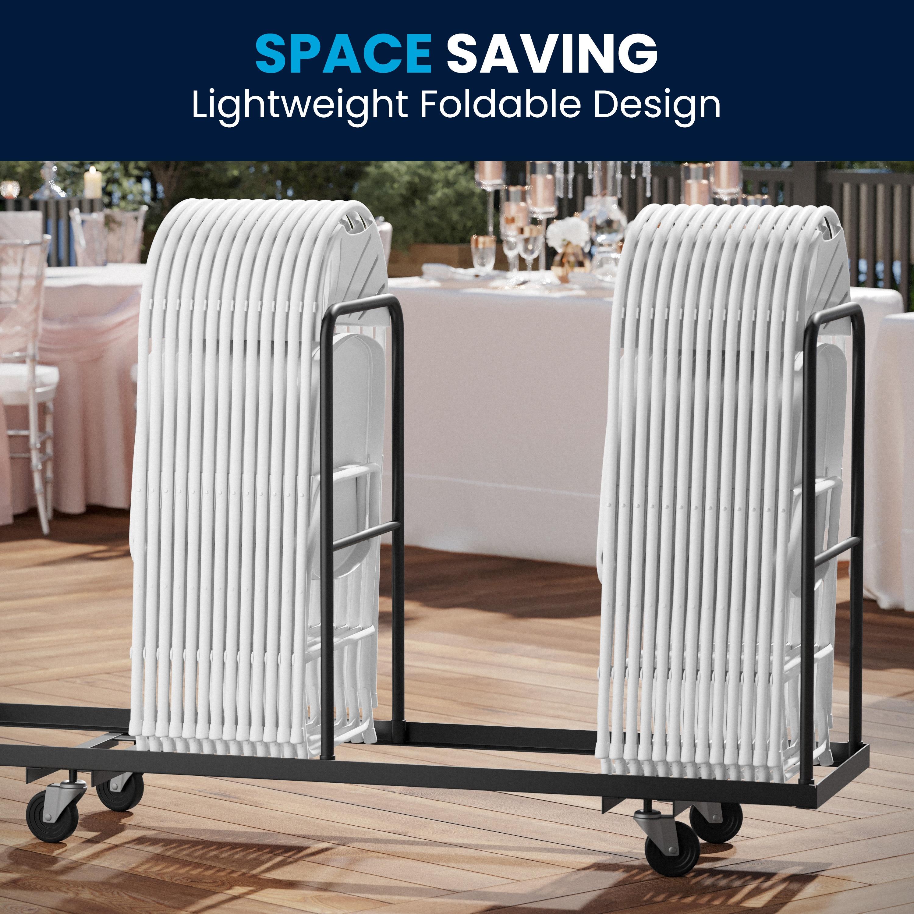 Flash Furniture 2 Pack HERCULES Series 650 lb. Capacity White Plastic Fan Back Folding Chair