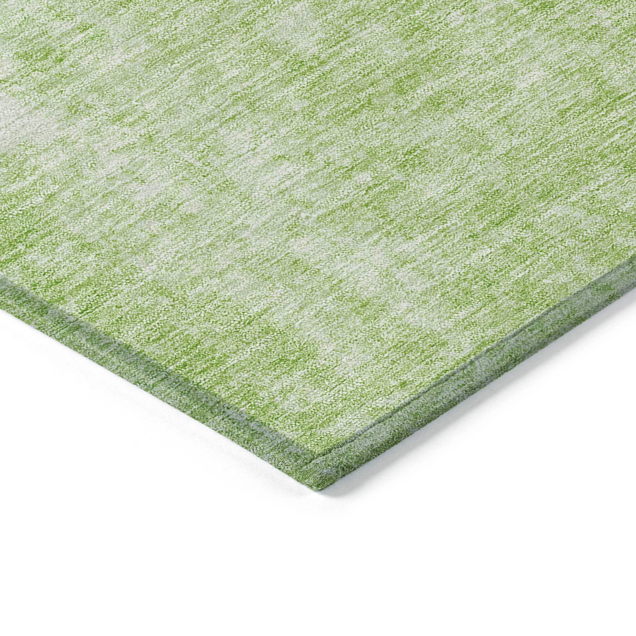 Aloe Green Abstract Synthetic 3' x 5' Indoor Outdoor Rug