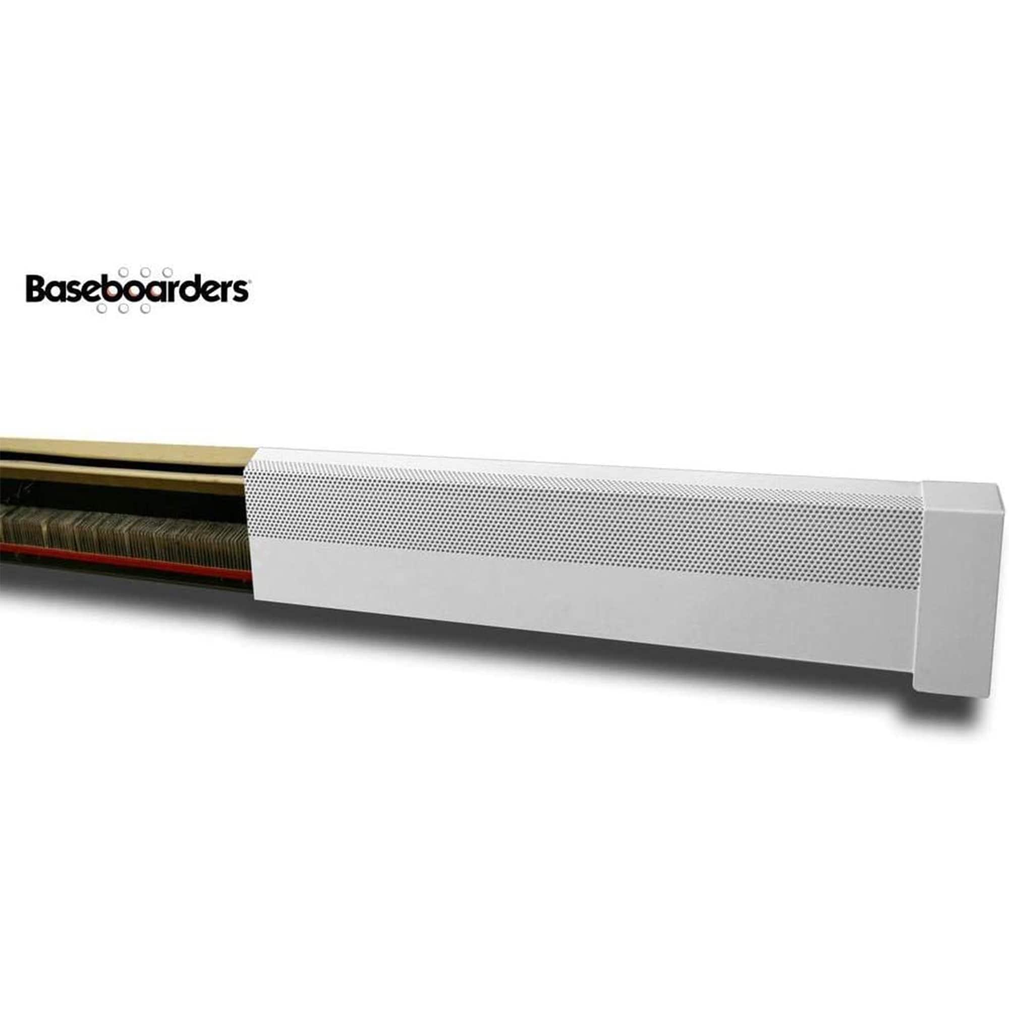 Baseboarders Baseboarders Basic Steel Easy Slip-On Baseboard Heater Cover Coupler - White
