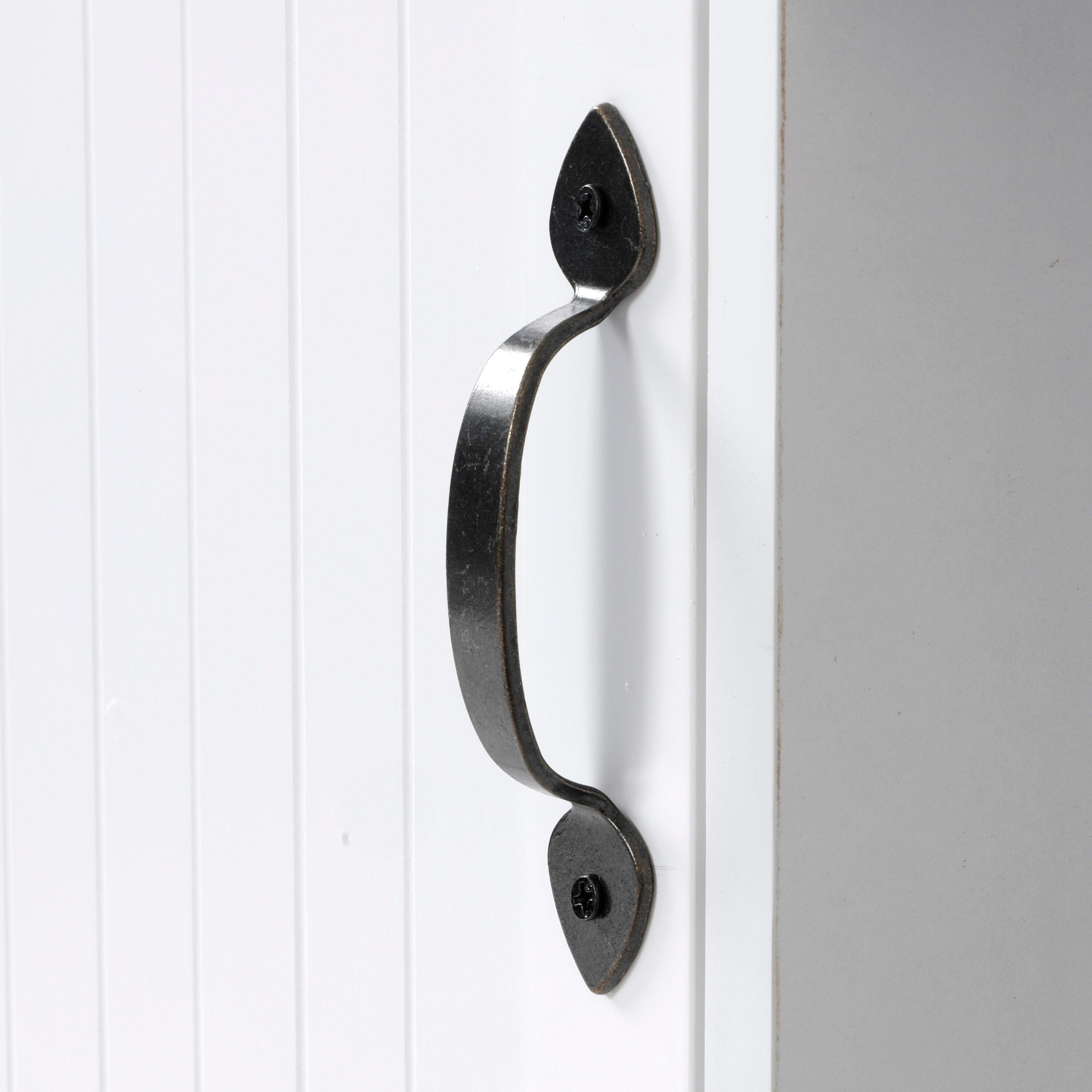 OS Home & Office Furniture Countryside Buffet with Two Drawers & Two Doors, Crisp White with Warm Pine Tops