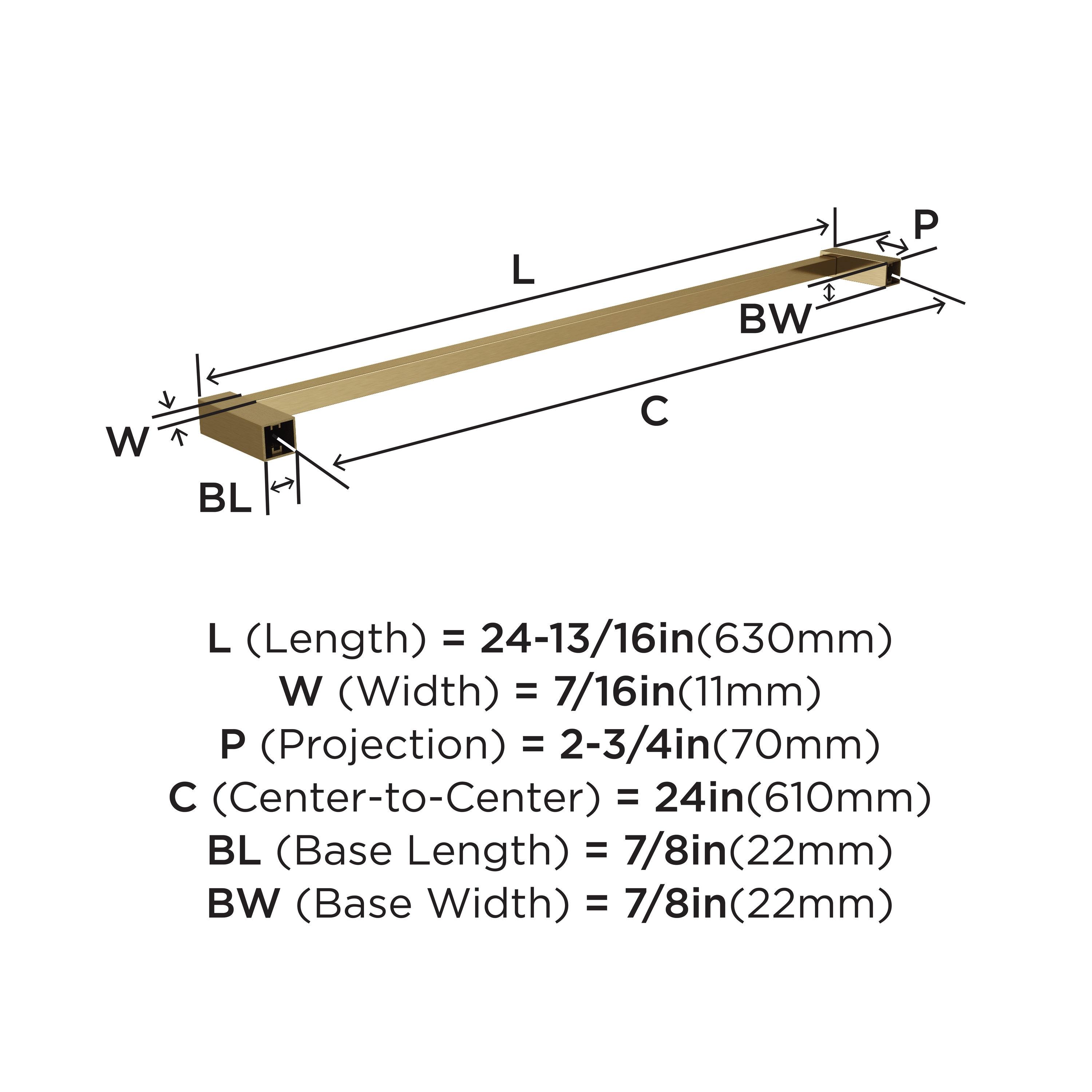 Monument 24" Wall Mounted Towel Bar