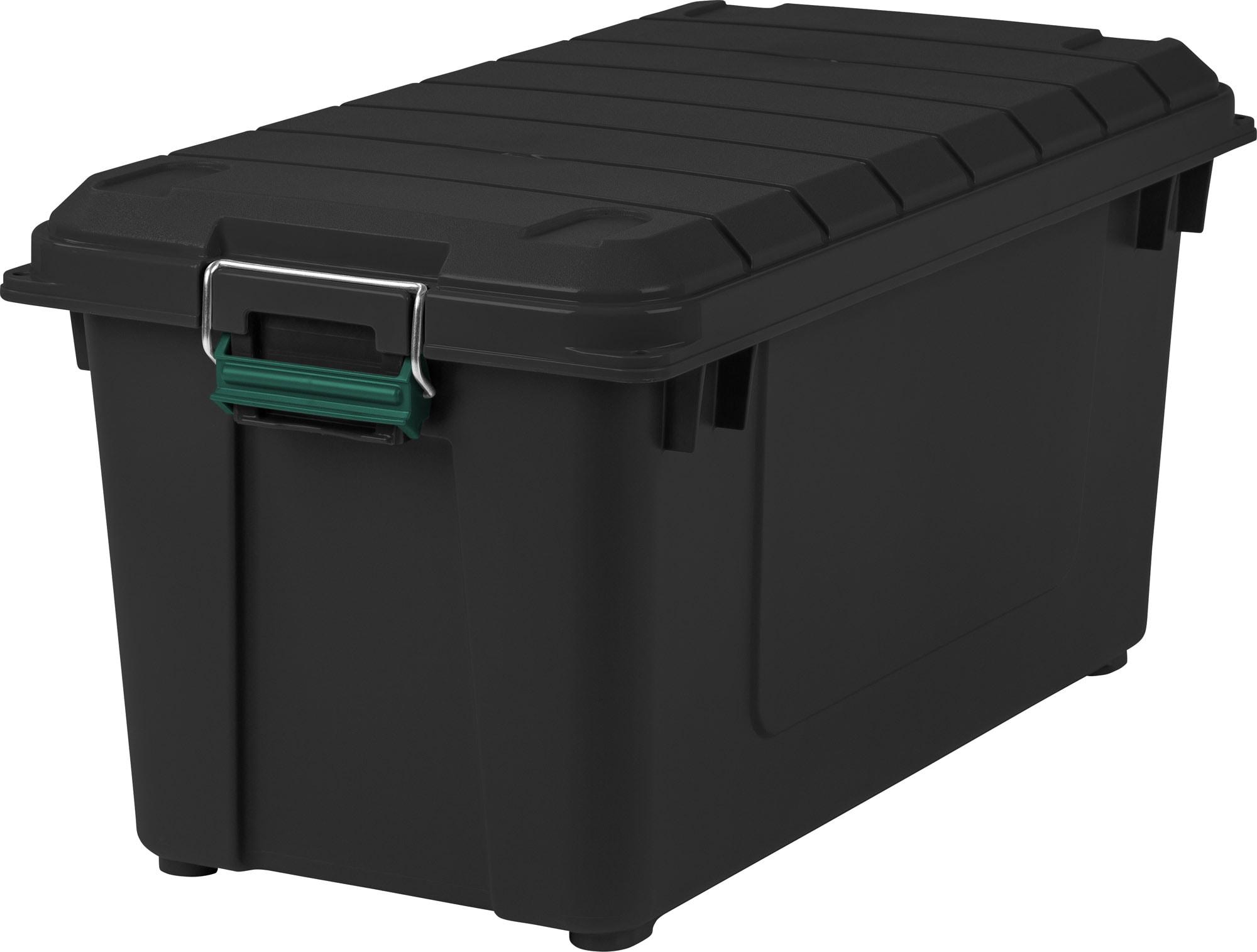 IRIS x Remington 82qt Store-It-All Heavy Duty Plastic Storage Tote Bin with Lid Black