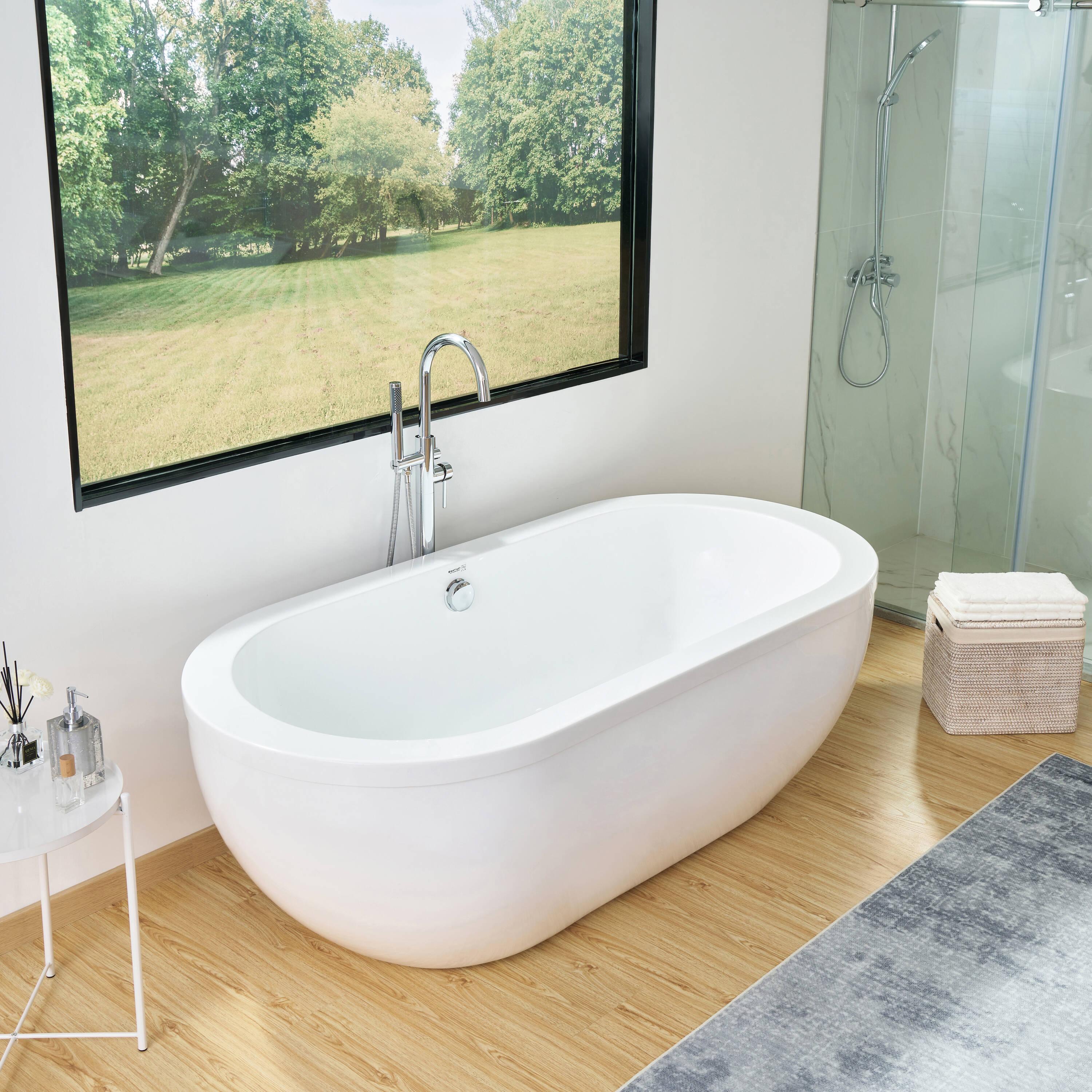 71" x 34" Freestanding Soaking Bathtub