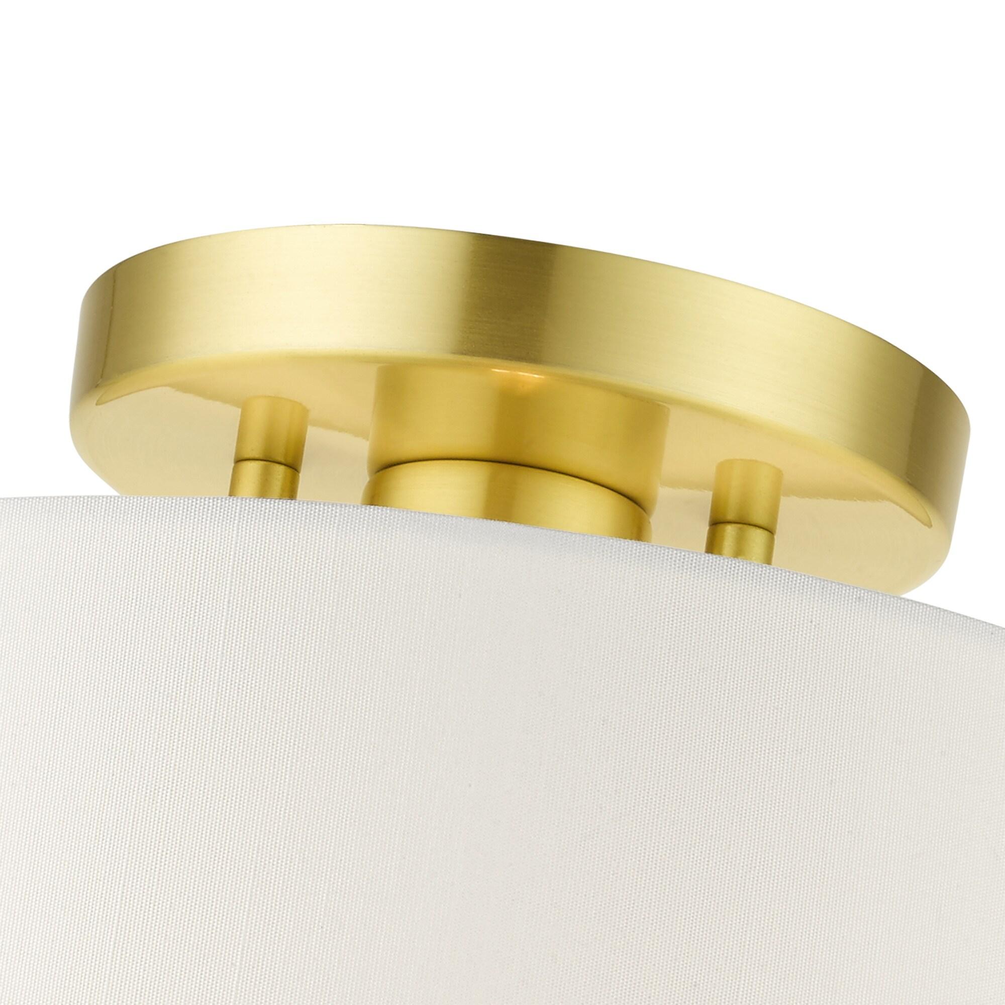 Livex Lighting Clark 1 - Light Semi-Flush Mount in  Satin Brass