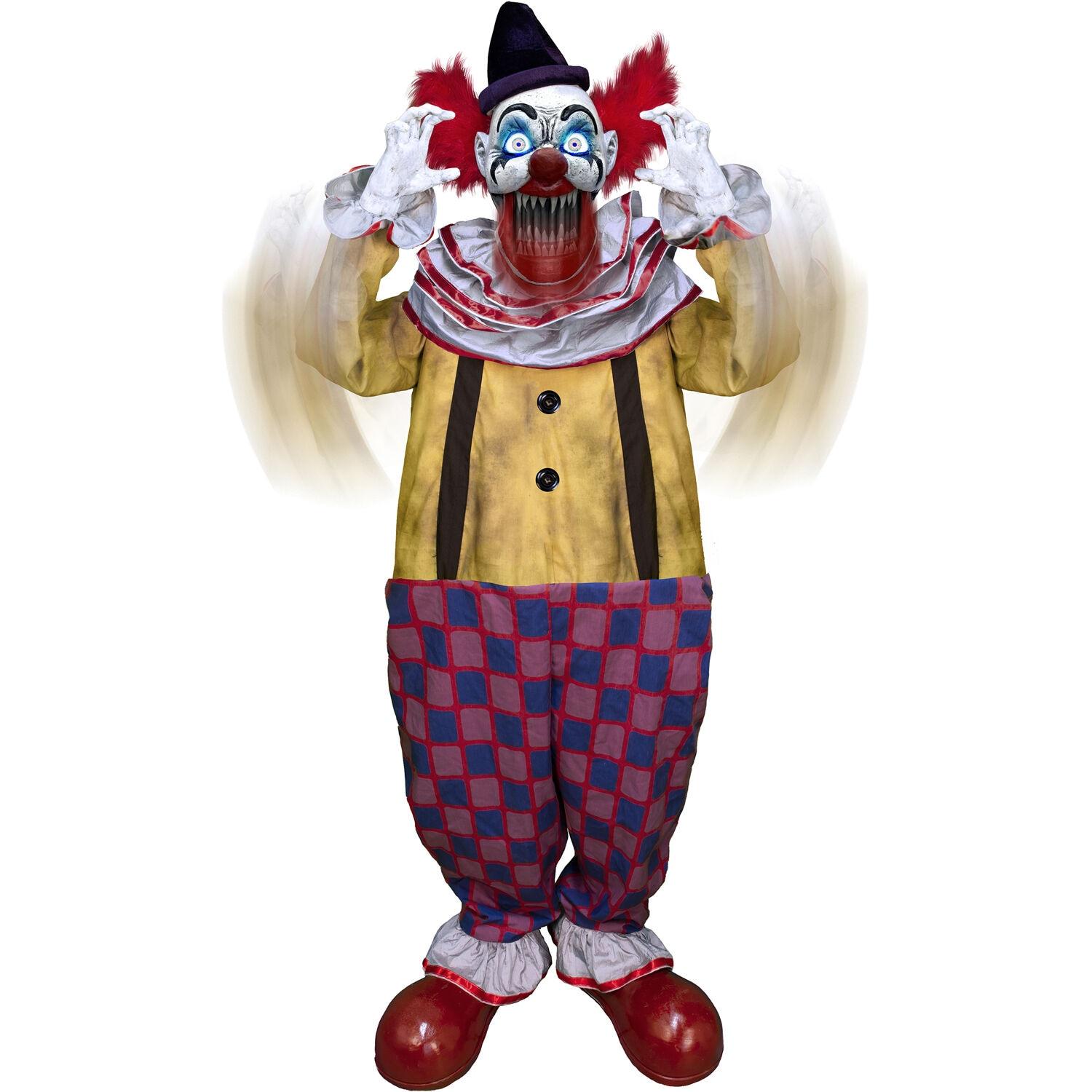 Haunted Hill Farm Puddin the Startling Arms Clown by Tekky, Talking Halloween, Plug-In or Battery