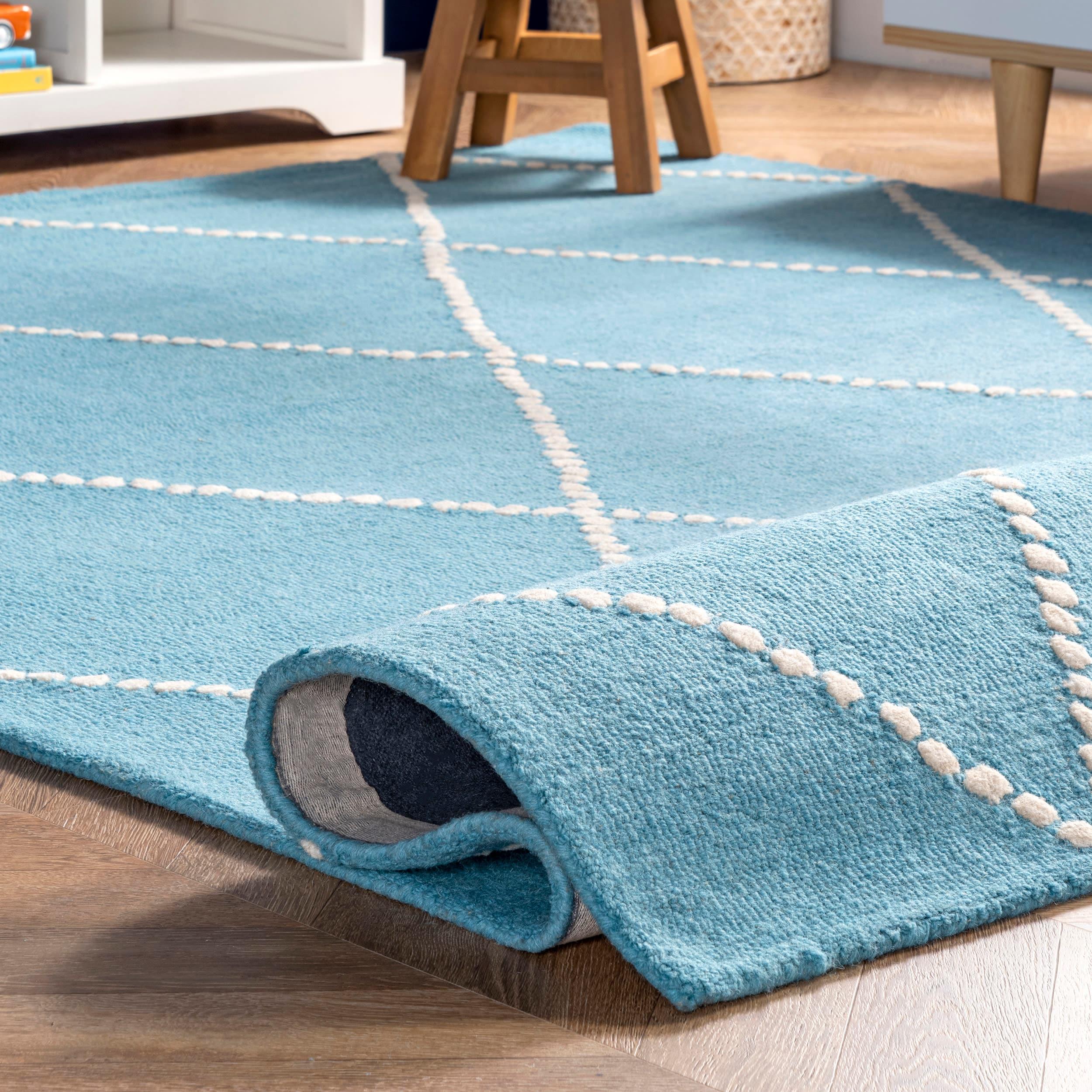 nuLOOM Dotted Diamond Trellis Wool Area Rug, 6' x 9', Aqua