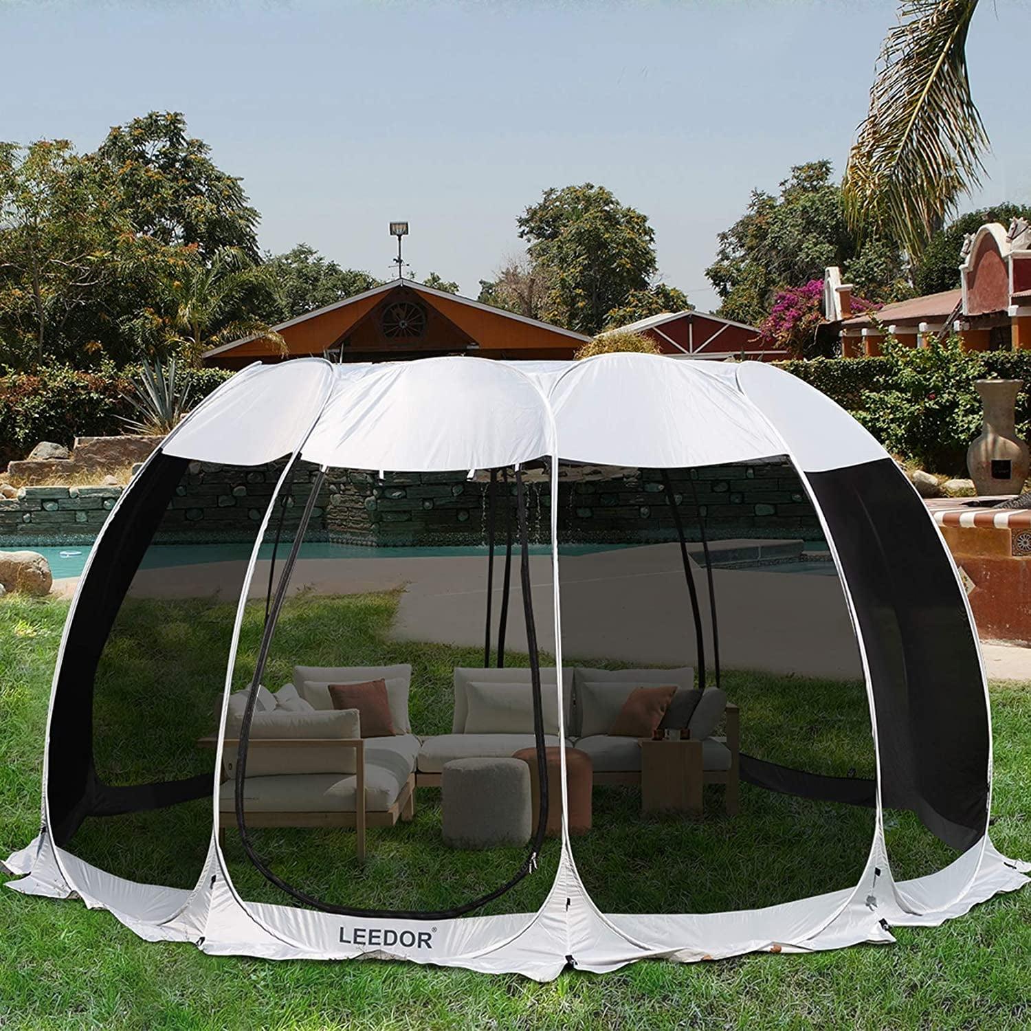 Screen House Tent Instant Room Outdoor Canopy 15x15 Gray