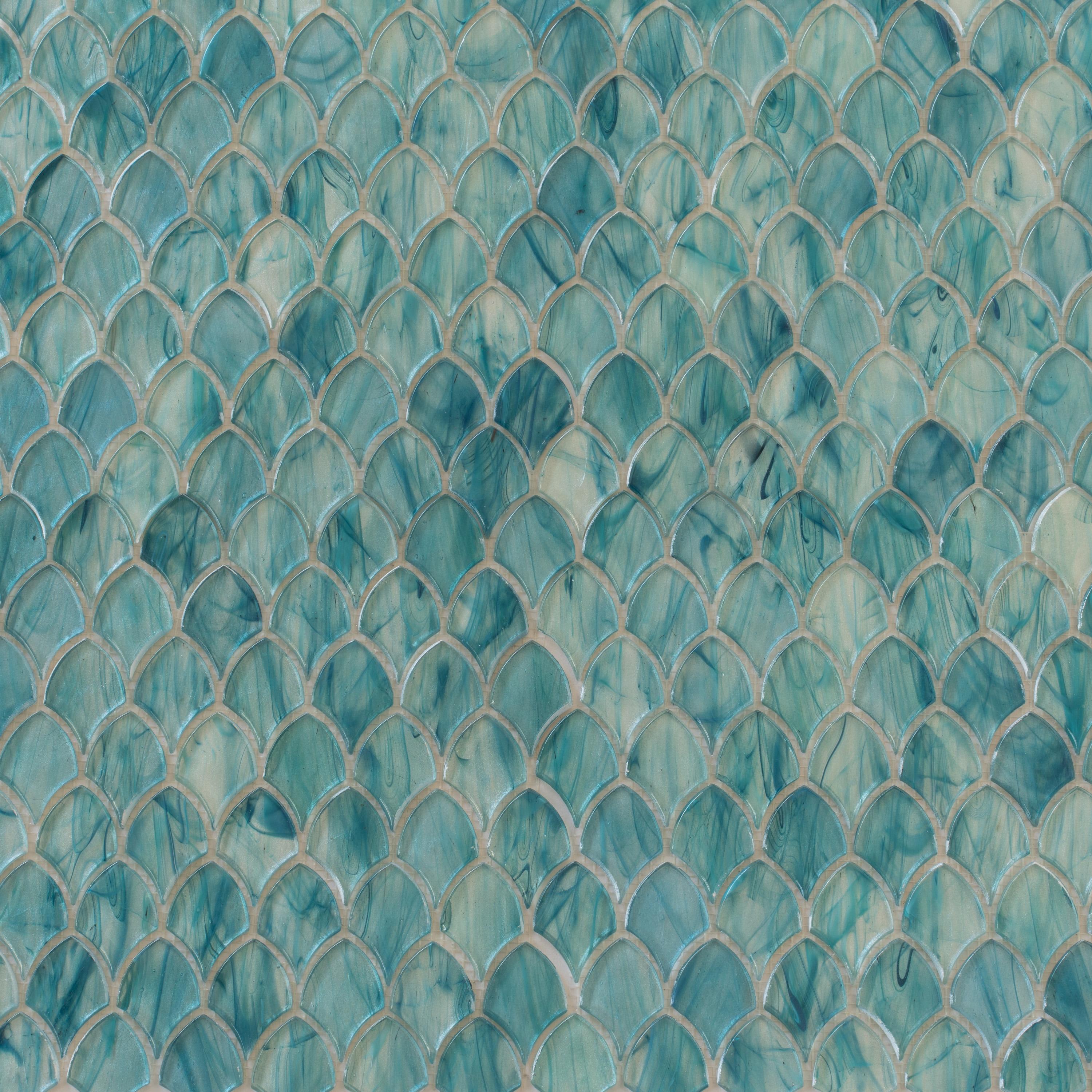 Majeste 0.5" x 2" Glass Fish Scale Mosaic Wall & Floor Tile