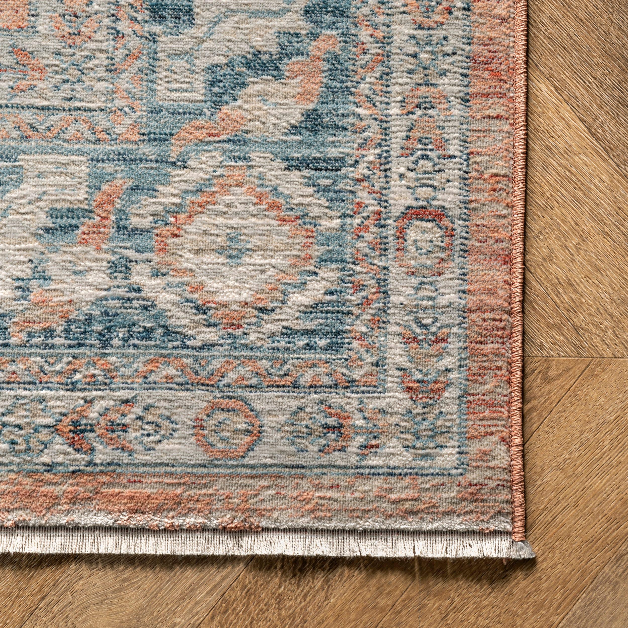 5'3"x7'3" Westlyn Faded Medallion Area Rug Rust - nuLOOM: Classic Low Pile Indoor Rectangle, Polypropylene, Cotton Backing