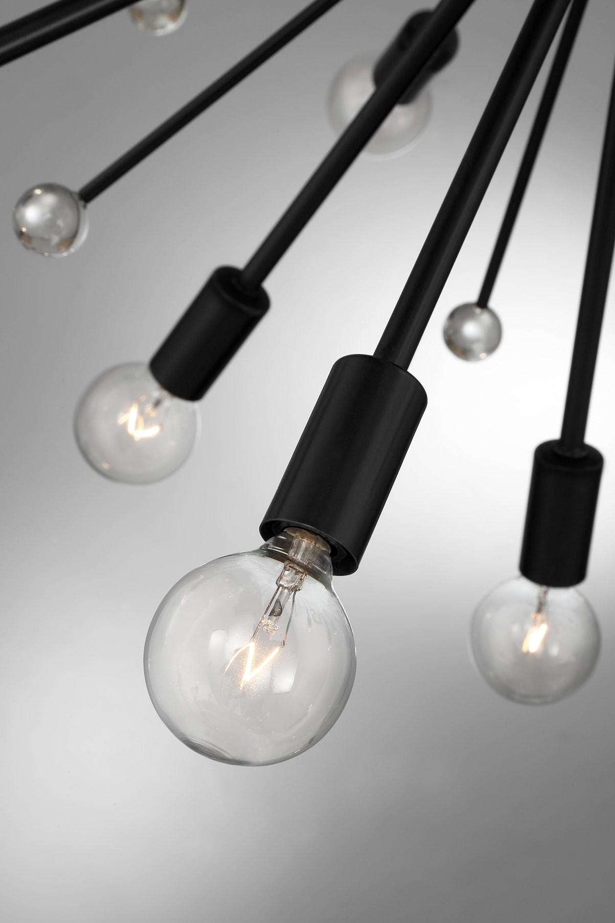 24 Light Metal Dimmable Sputnik Chandelier