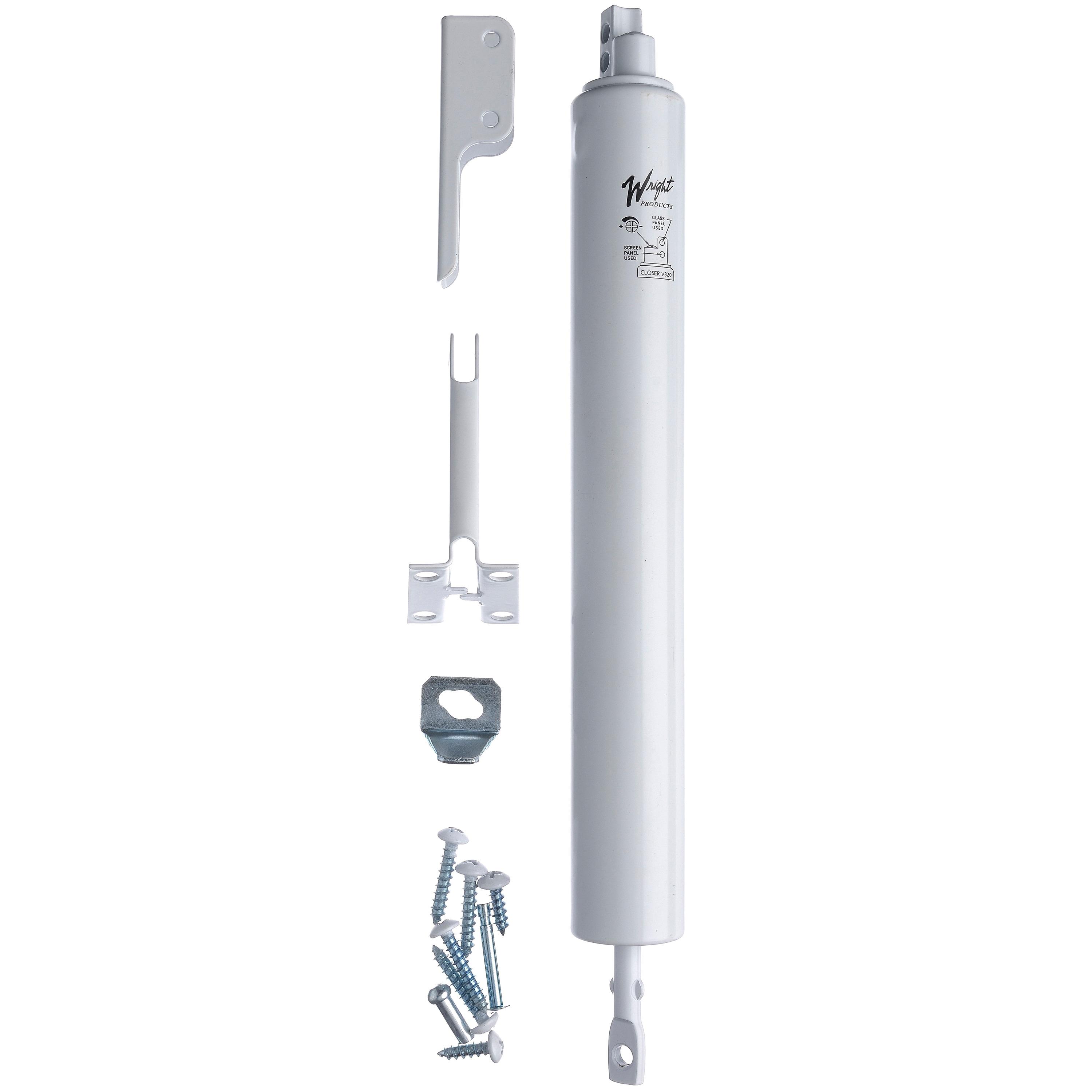 Wright V820AWH Grade 1, Size 4, White Aluminum Pneumatic Door Closer
