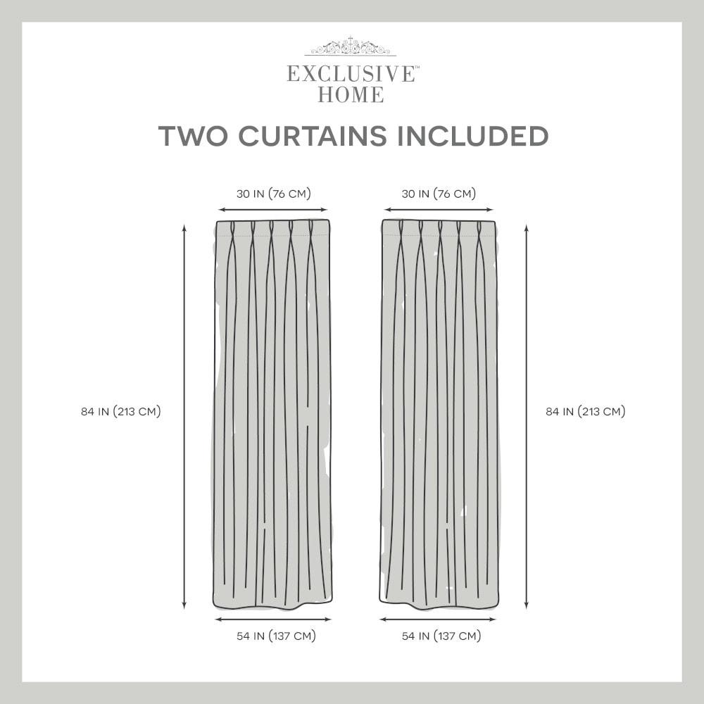 Set of 2 84"x52" Sateen Pinch Pleat Woven Blackout Back Tab Window Curtain Panel Brown: Thermal Insulated, Room Darkening