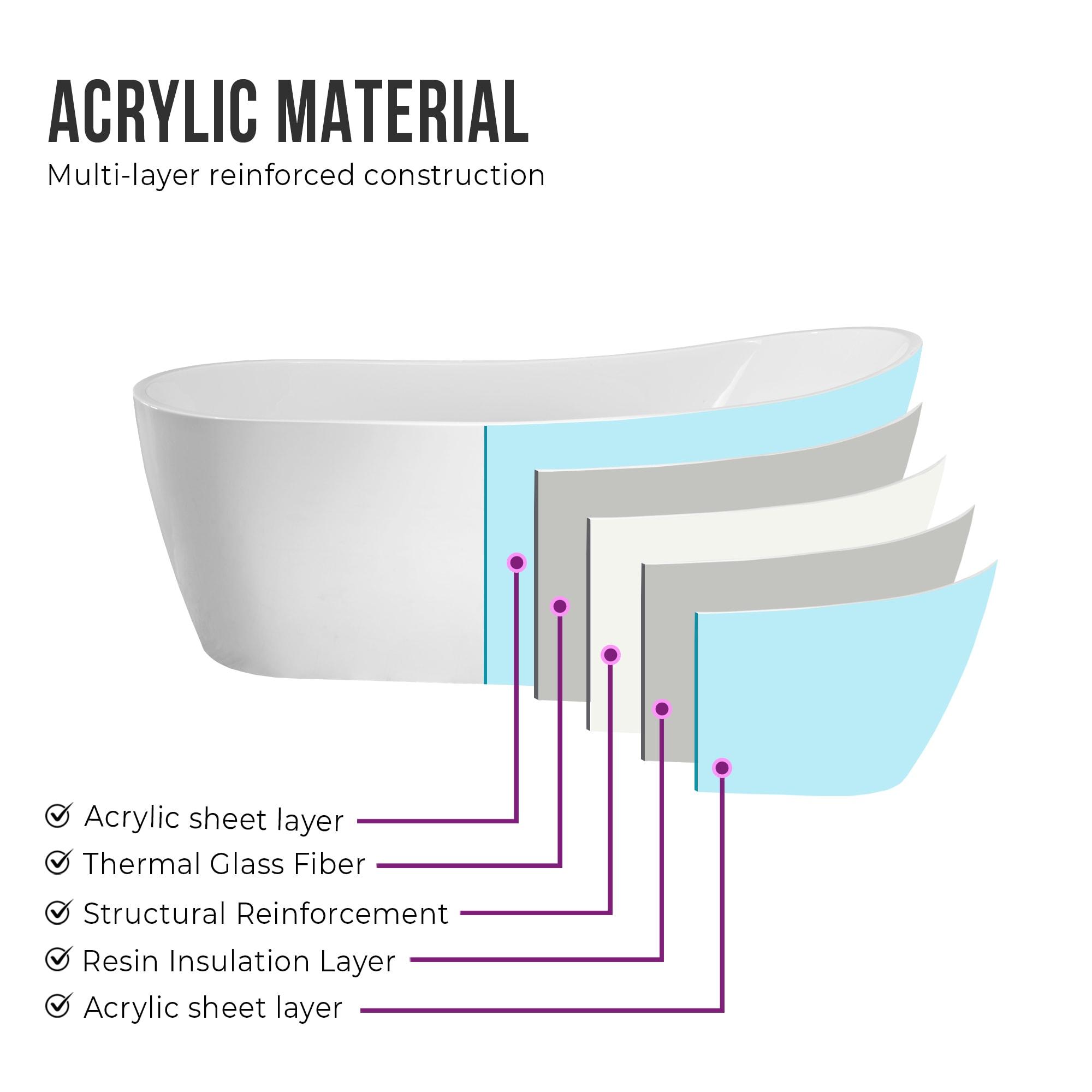 Amara Acrylic Freestanding Soaking Bathtub