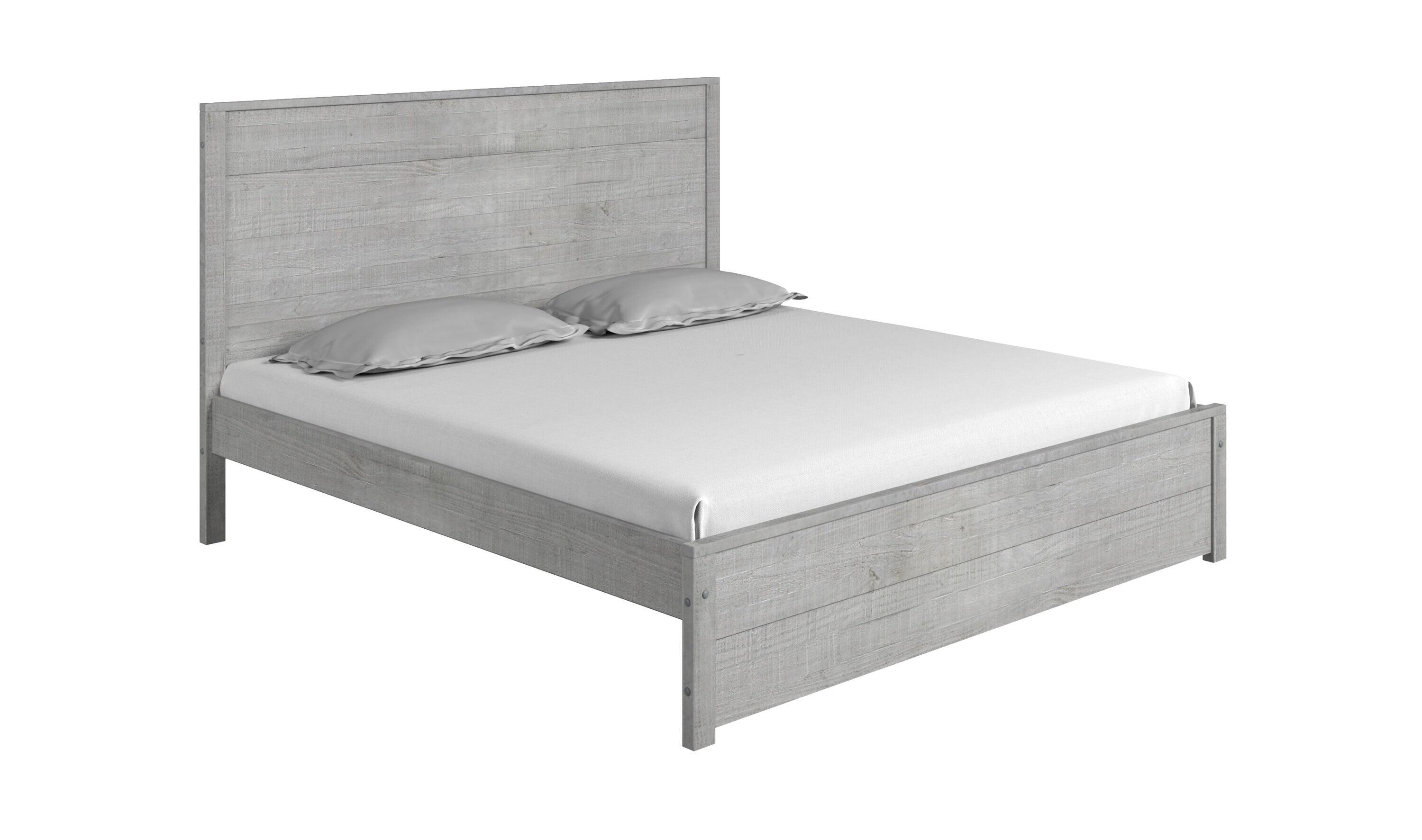 Camaflexi Hampton Solid Wood King Size Bed Frame with Headboard, King Bed with Wood Slat Supports, Driftwood Finish