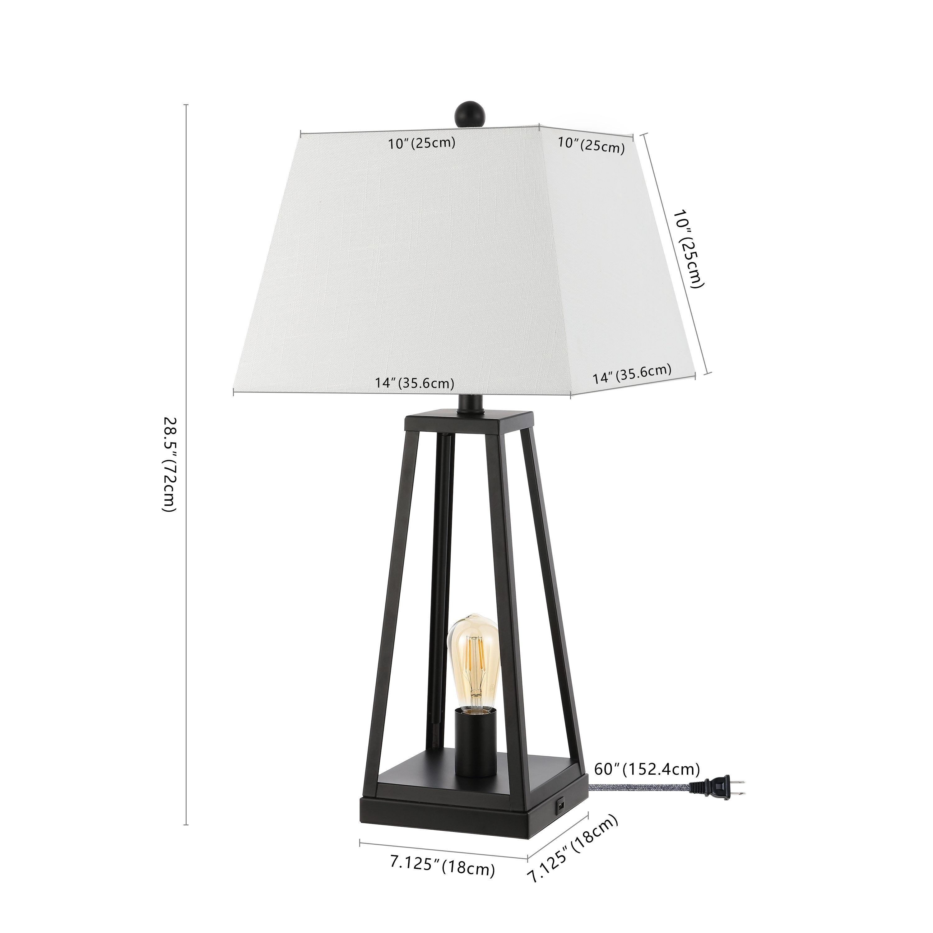 JONATHAN Y Noah 28.5" Classic Industrial Iron Nightlight LED Table Lamp with USB by JONATHAN  Y