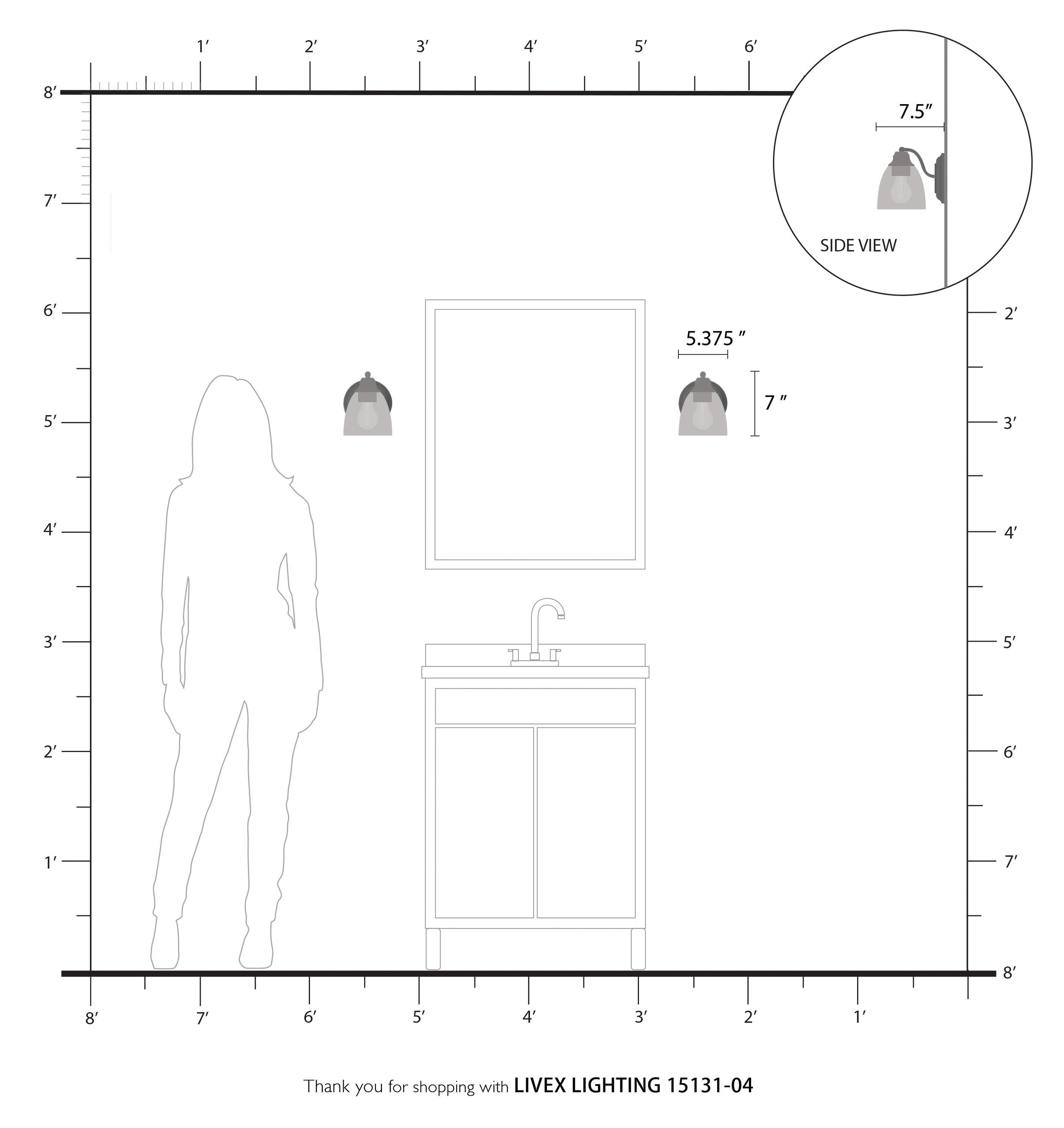 Livex Lighting Montgomery 1 - Light Vanity in  Black