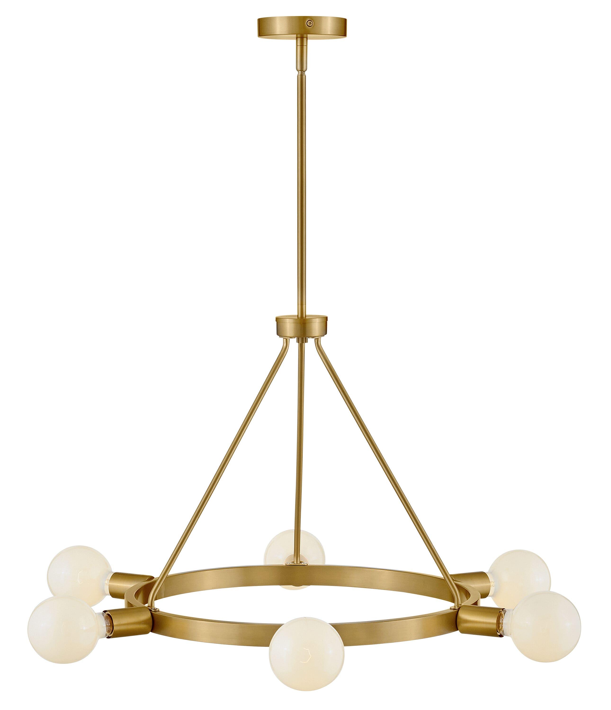 Lark Orla 6 - Light Chandelier in  Lacquered Brass